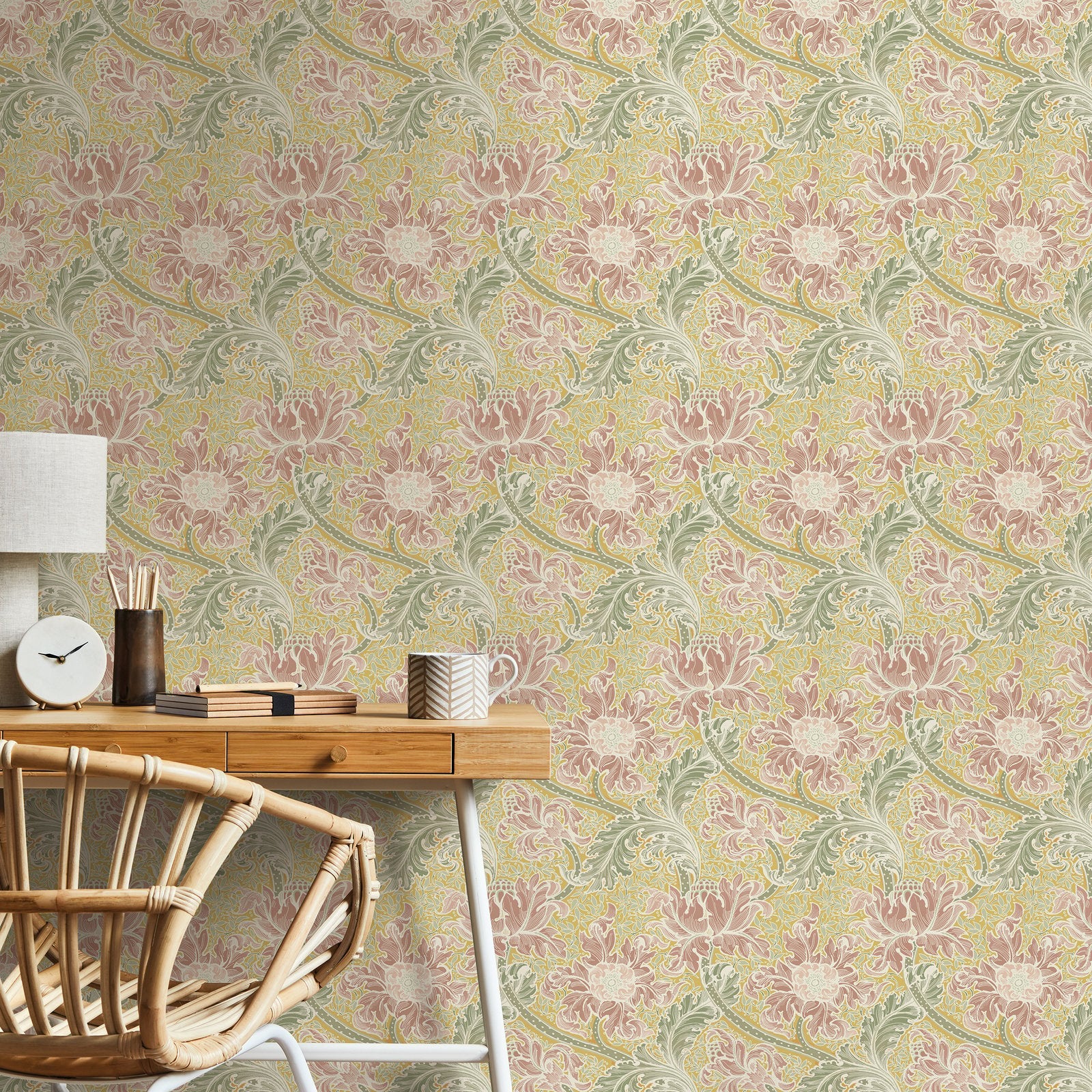 Morris Major wallpaper in yellow color - pattern number LB25141 - by Galerie in the Off The Wall collection