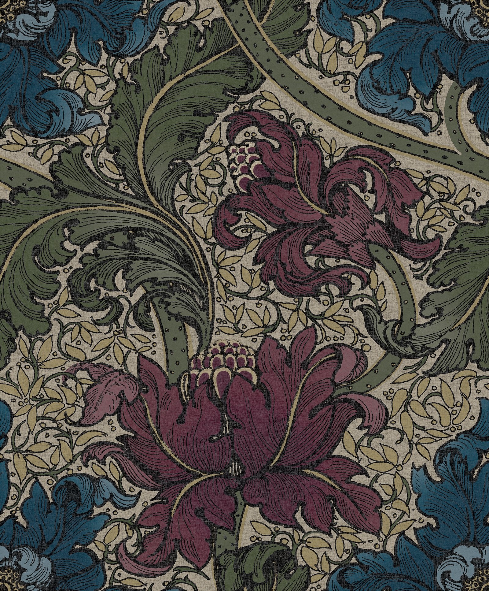 Morris Major wallpaper in red color - pattern number LB25142 - by Galerie in the Off The Wall collection