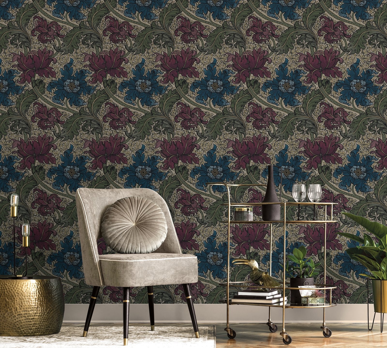 Morris Major wallpaper in red color - pattern number LB25142 - by Galerie in the Off The Wall collection