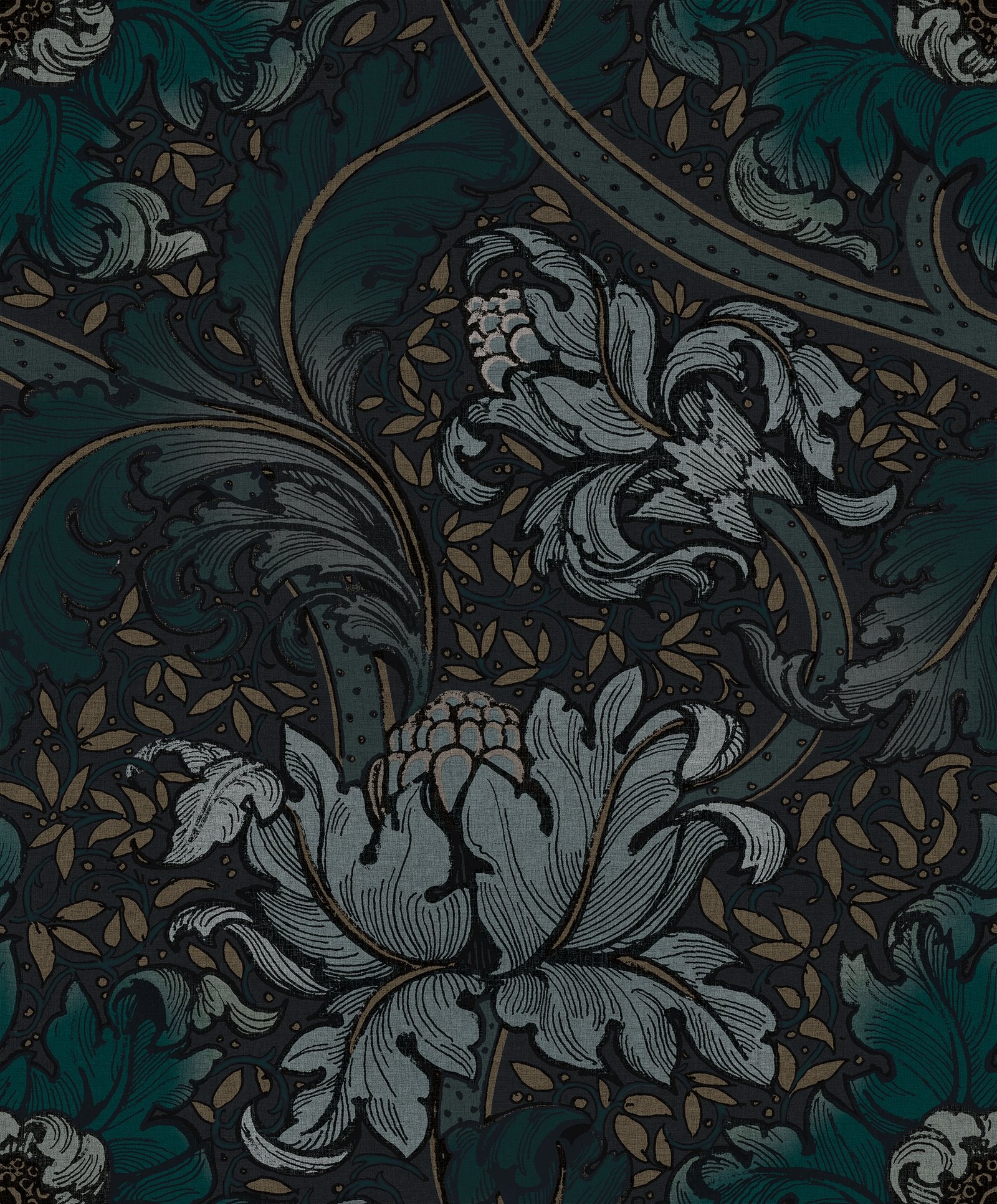Morris Major wallpaper in blue color - pattern number LB25144 - by Galerie in the Off The Wall collection