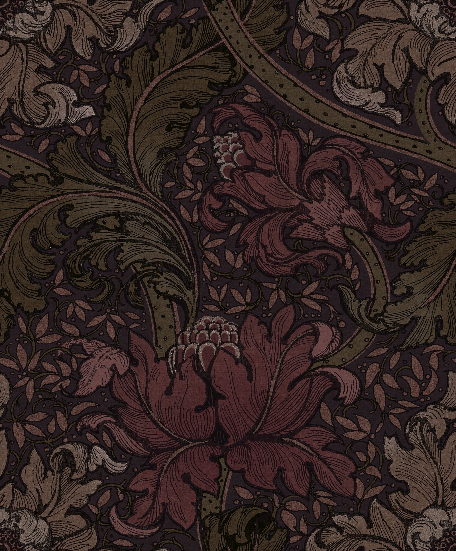 Morris Major wallpaper in red color - pattern number LB25146 - by Galerie in the Off The Wall collection