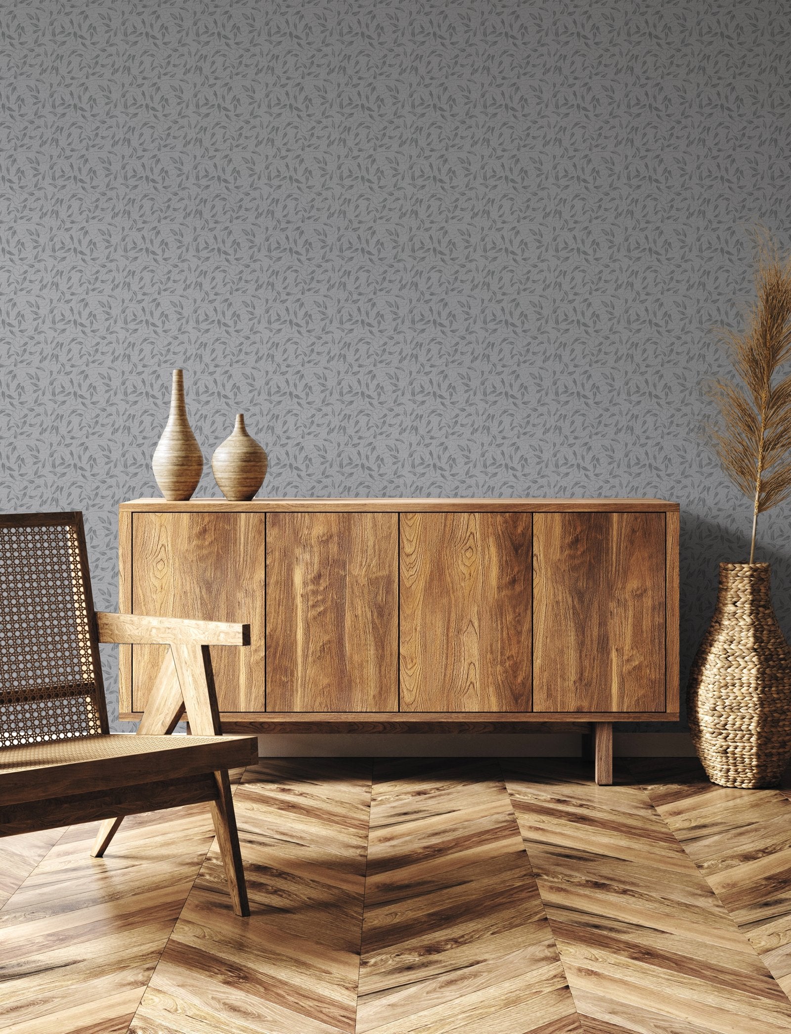 Tit Willow wallpaper in silver grey color - pattern number LB25158 - by Galerie in the Off The Wall collection