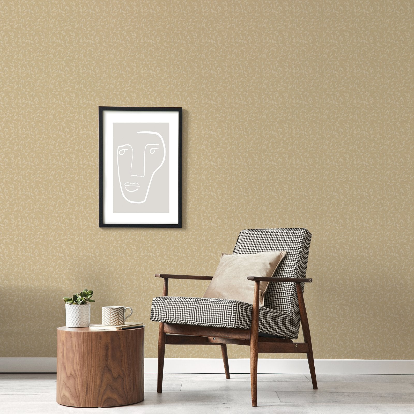 Tit Willow wallpaper in yellow color - pattern number LB25163 - by Galerie in the Off The Wall collection