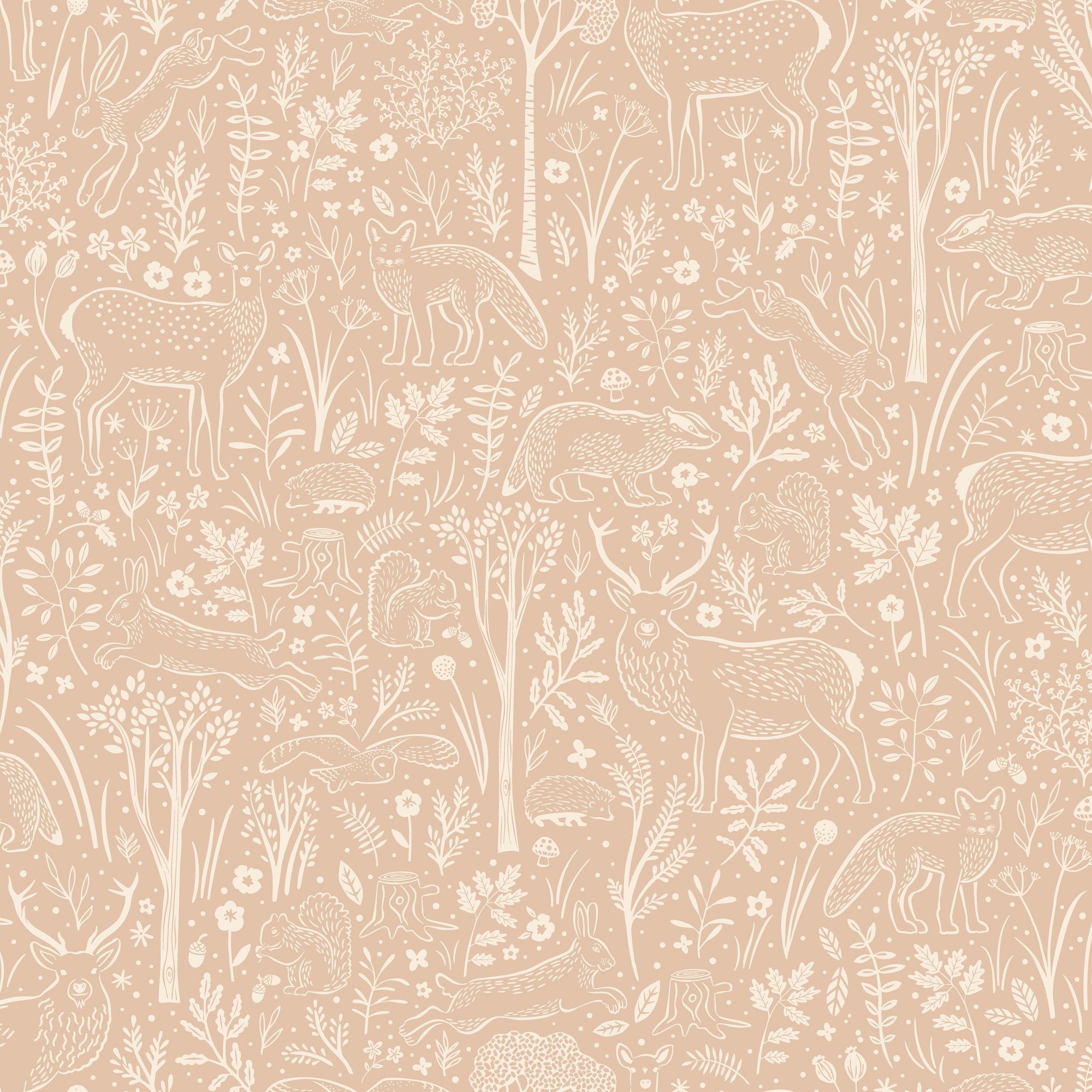 Trees all-over Wallpaper in pink color - pattern number GDLD3418 - by Grandeco in the Little Dreamers collection