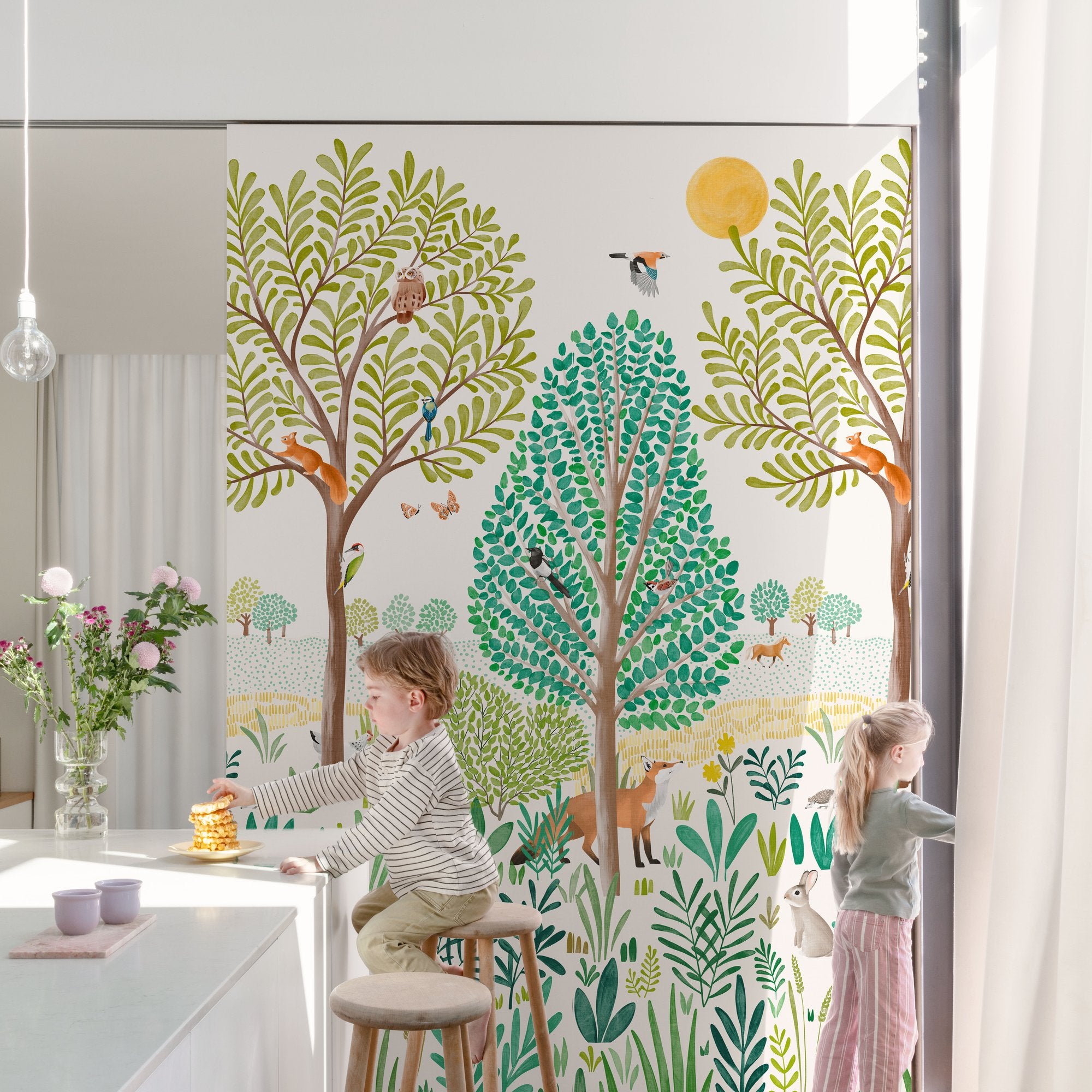 Landscape Wallpaper in multi-colored color - pattern number GDLD6001 - by Grandeco in the Little Dreamers collection