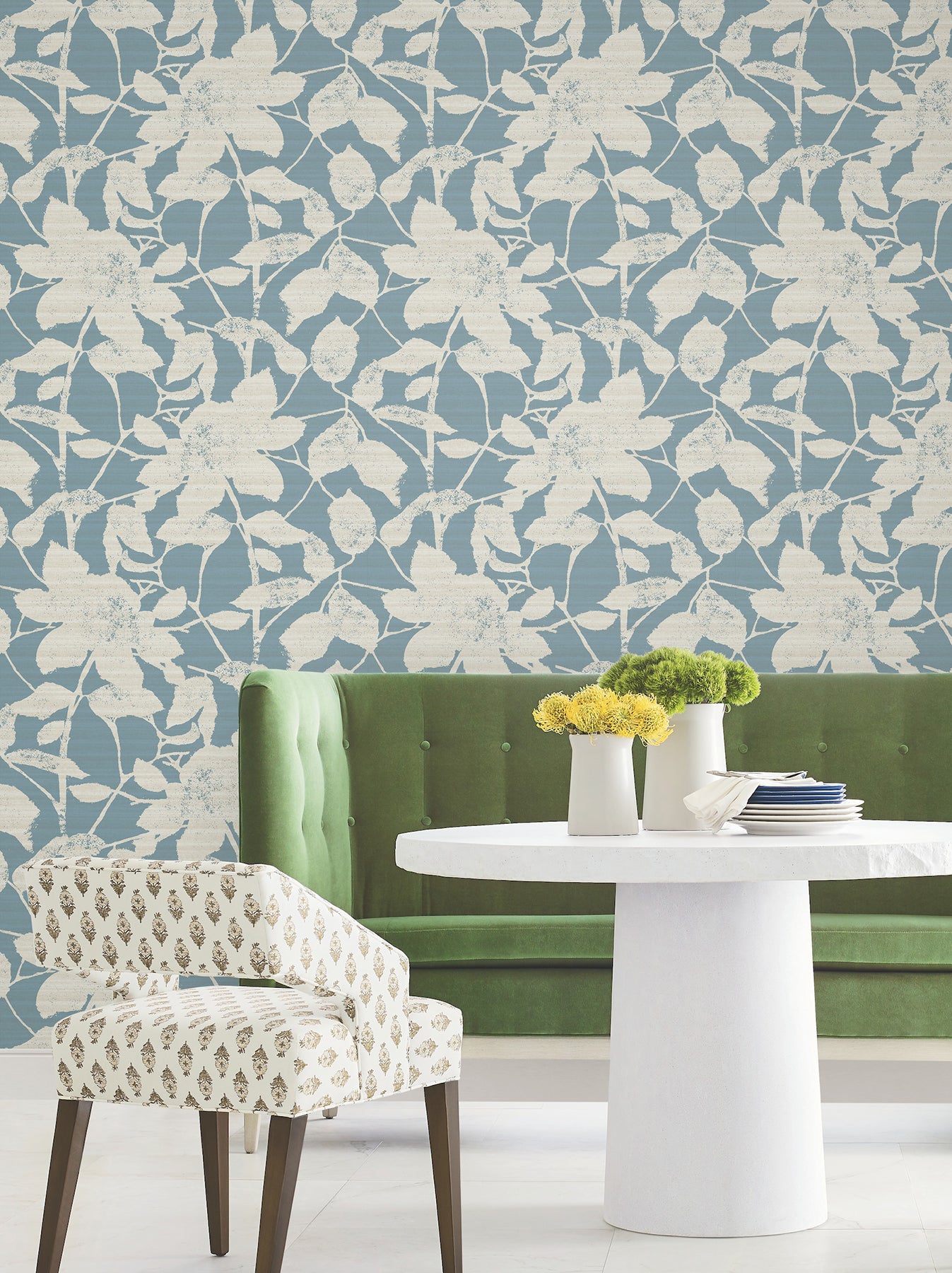 Solange wallpaper in teal color - pattern number LL3214 - by Antonina Vella in the Layered Luxe collection