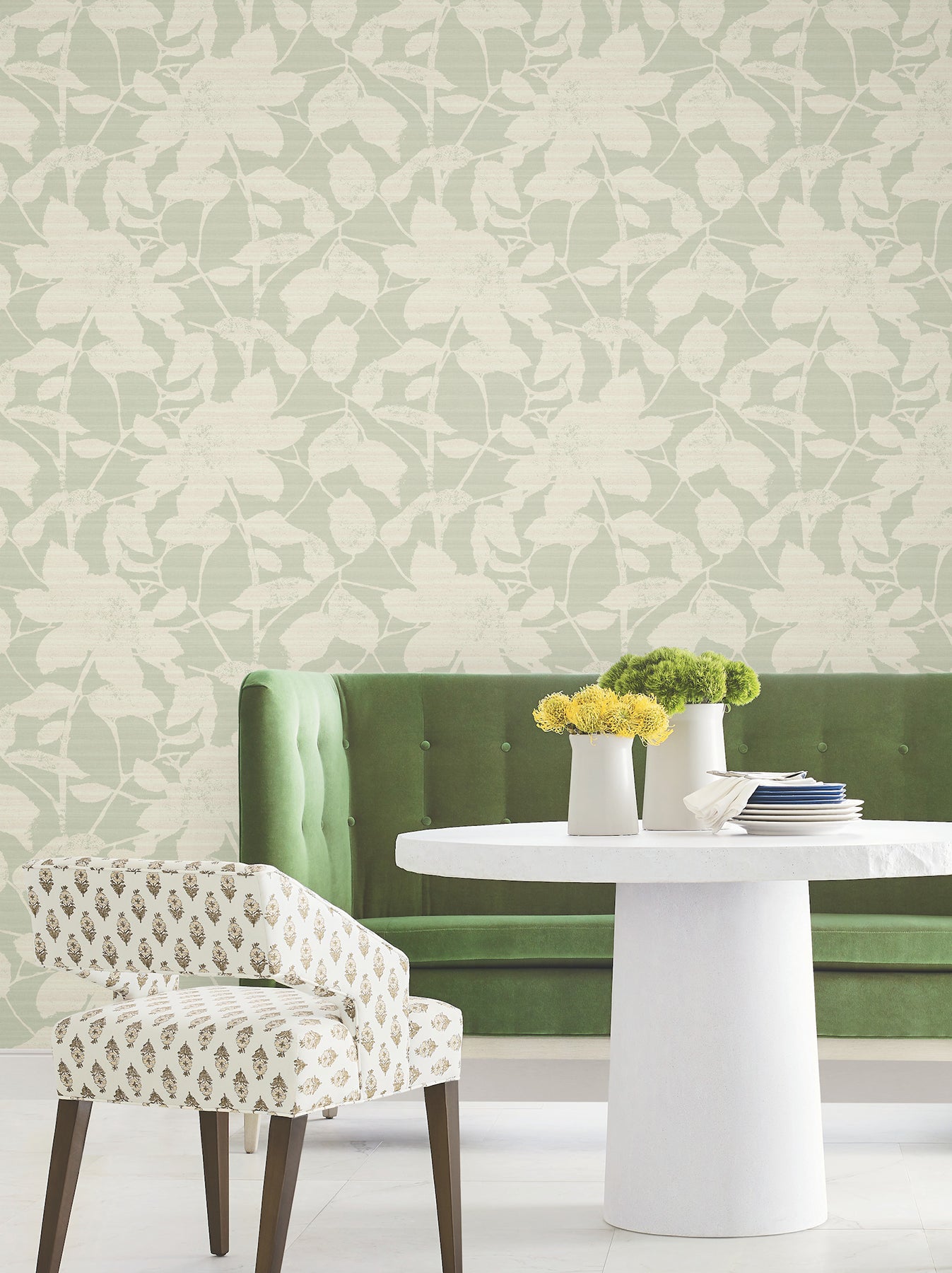 Solange wallpaper in sage color - pattern number LL3216 - by Antonina Vella in the Layered Luxe collection