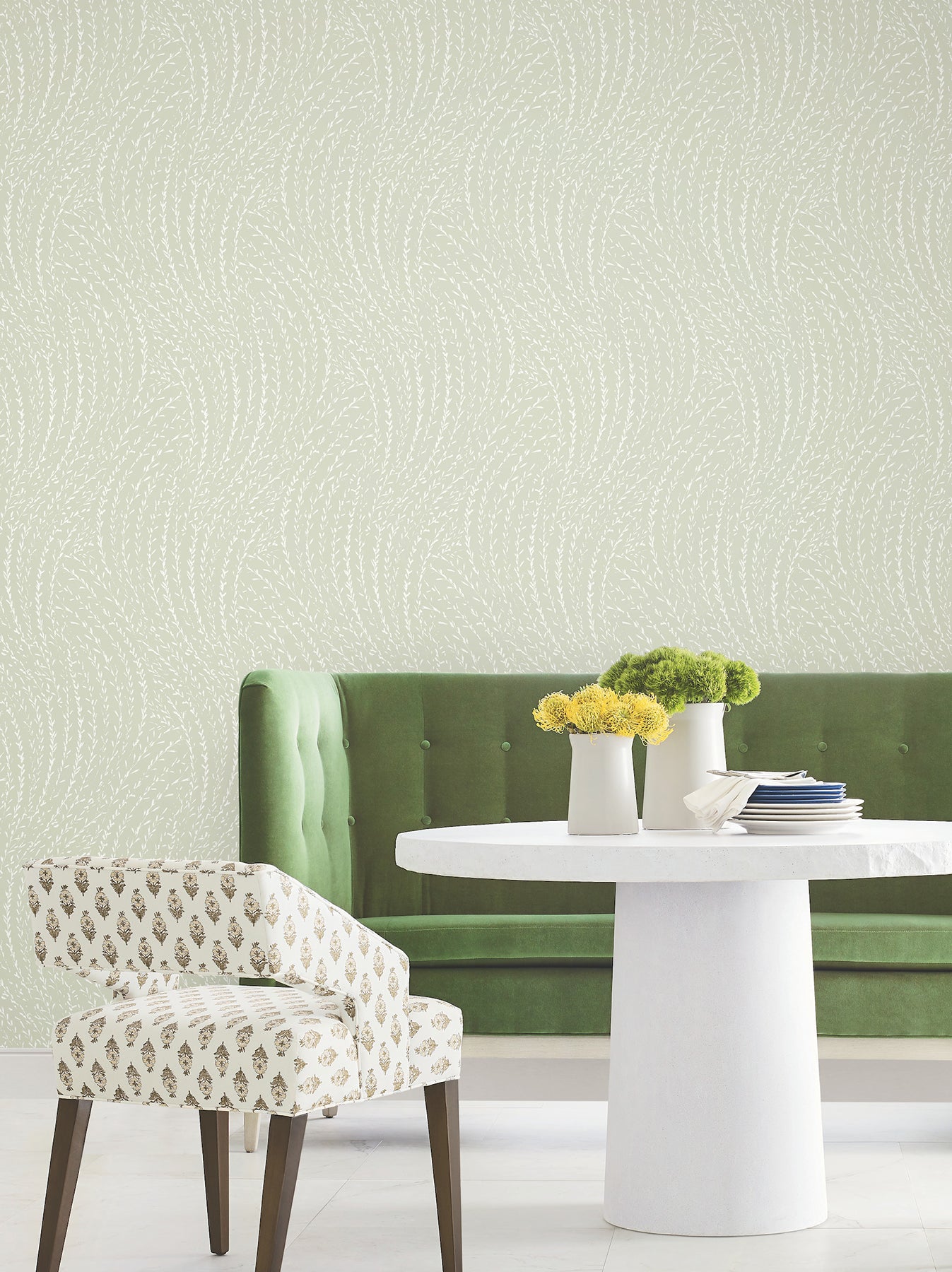 Willow Song wallpaper in sage color - pattern number LL3221 - by Antonina Vella in the Layered Luxe collection