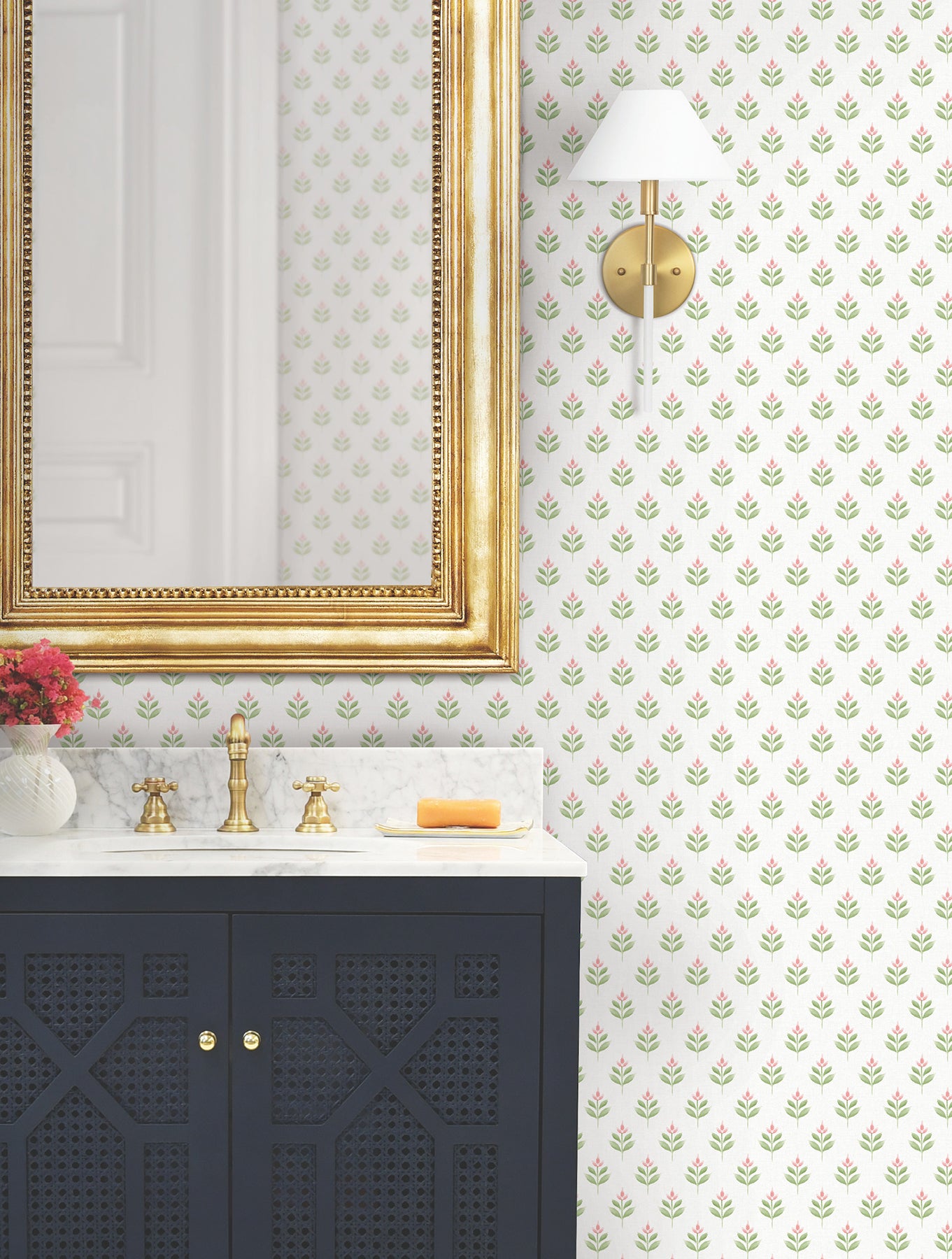Serene Villa wallpaper in pink color - pattern number LL3236 - by Antonina Vella in the Layered Luxe collection