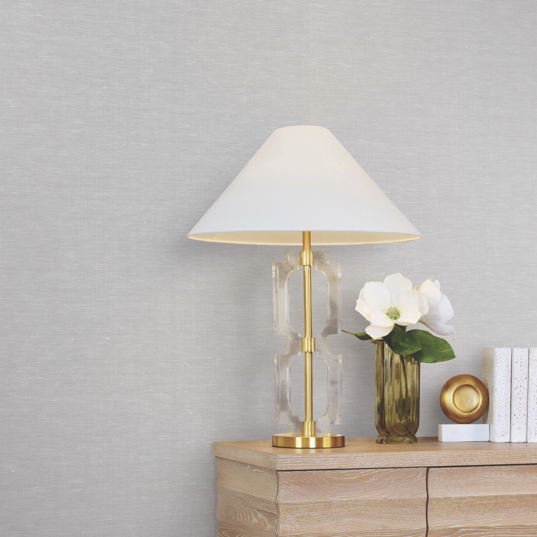 Hempfield Weave wallpaper in light grey color - pattern number LL4348 - by Antonina Vella in the Layered Luxe collection