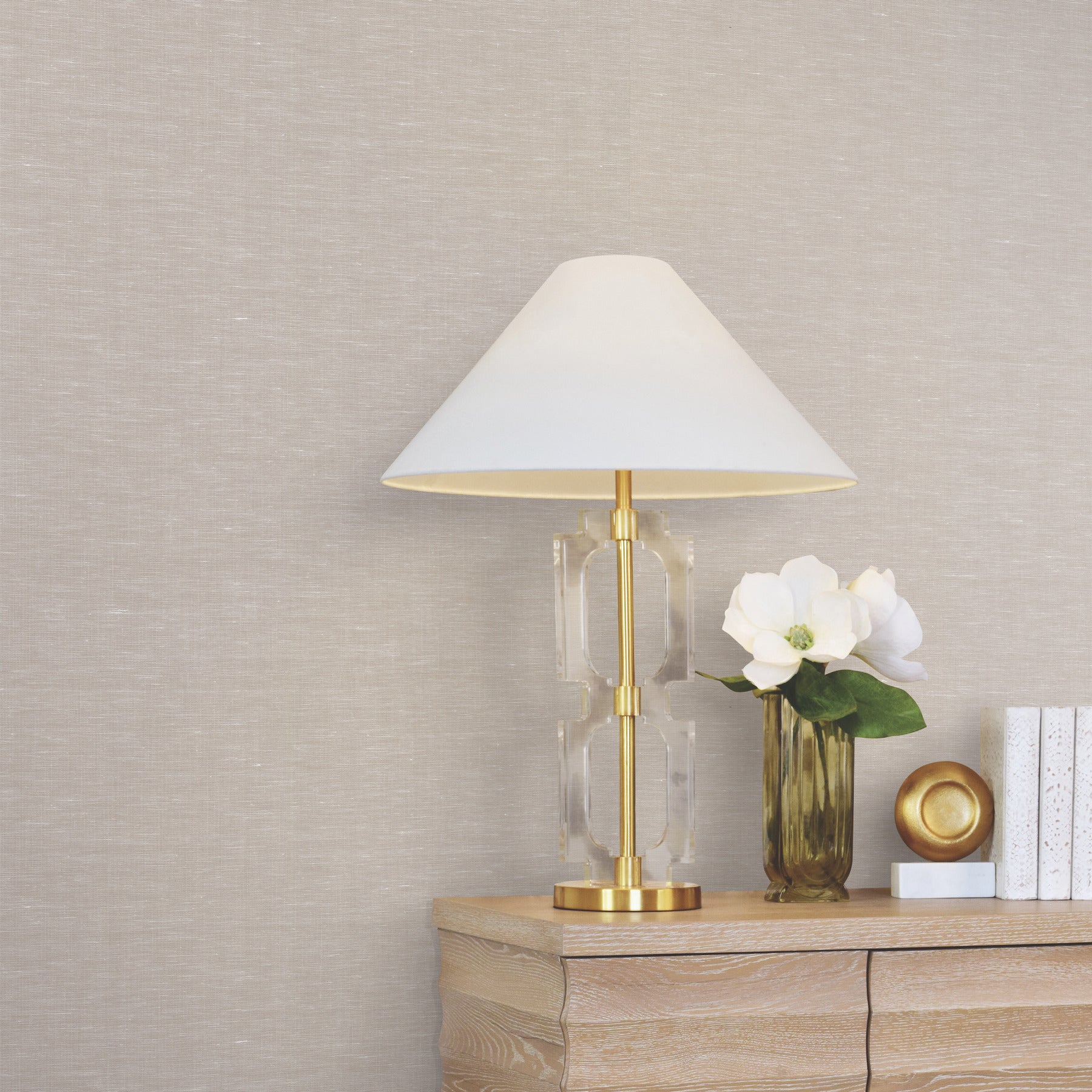 Hempfield Weave wallpaper in beige color - pattern number LL4349 - by Antonina Vella in the Layered Luxe collection
