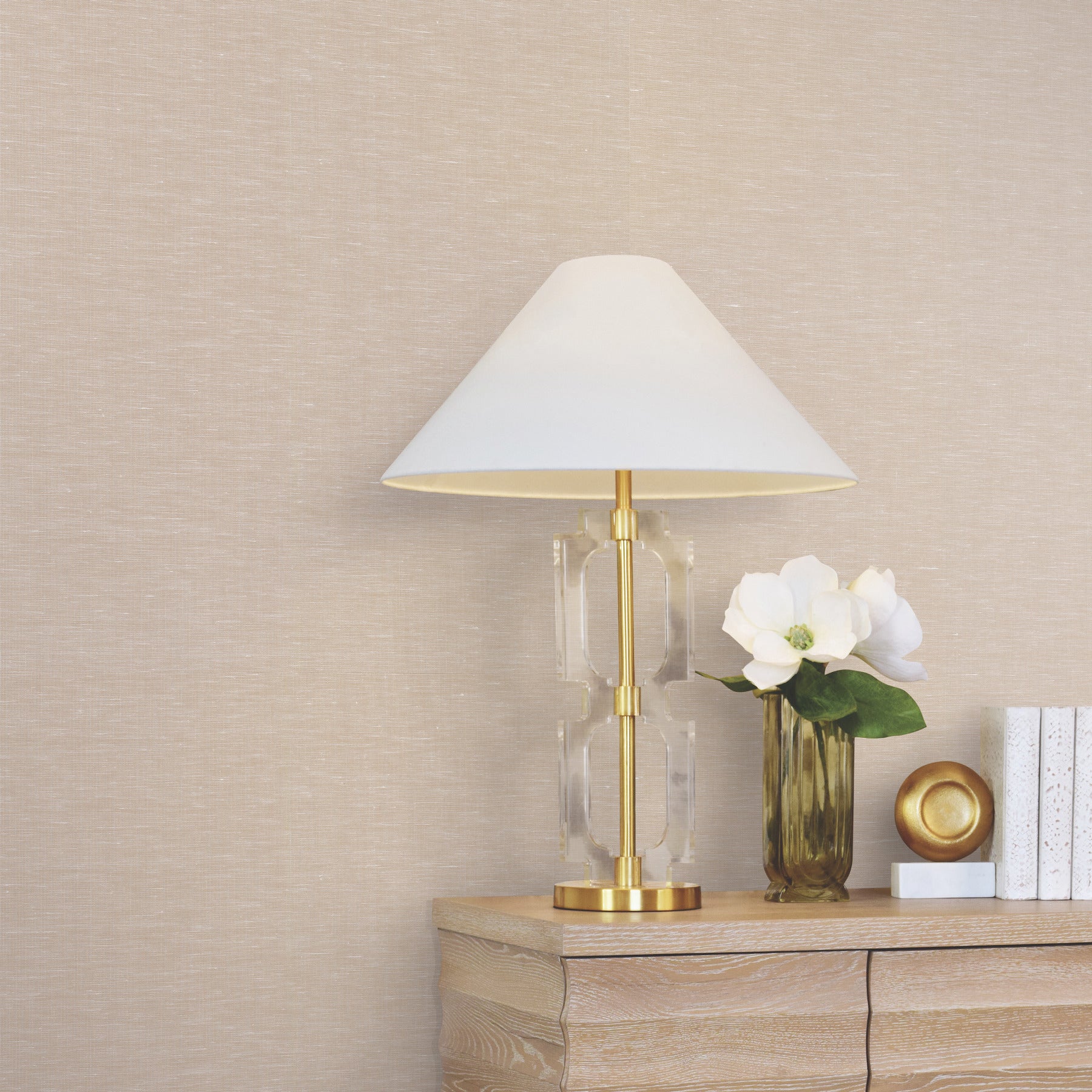 Hempfield Weave wallpaper in wheat color - pattern number LL4350 - by Antonina Vella in the Layered Luxe collection