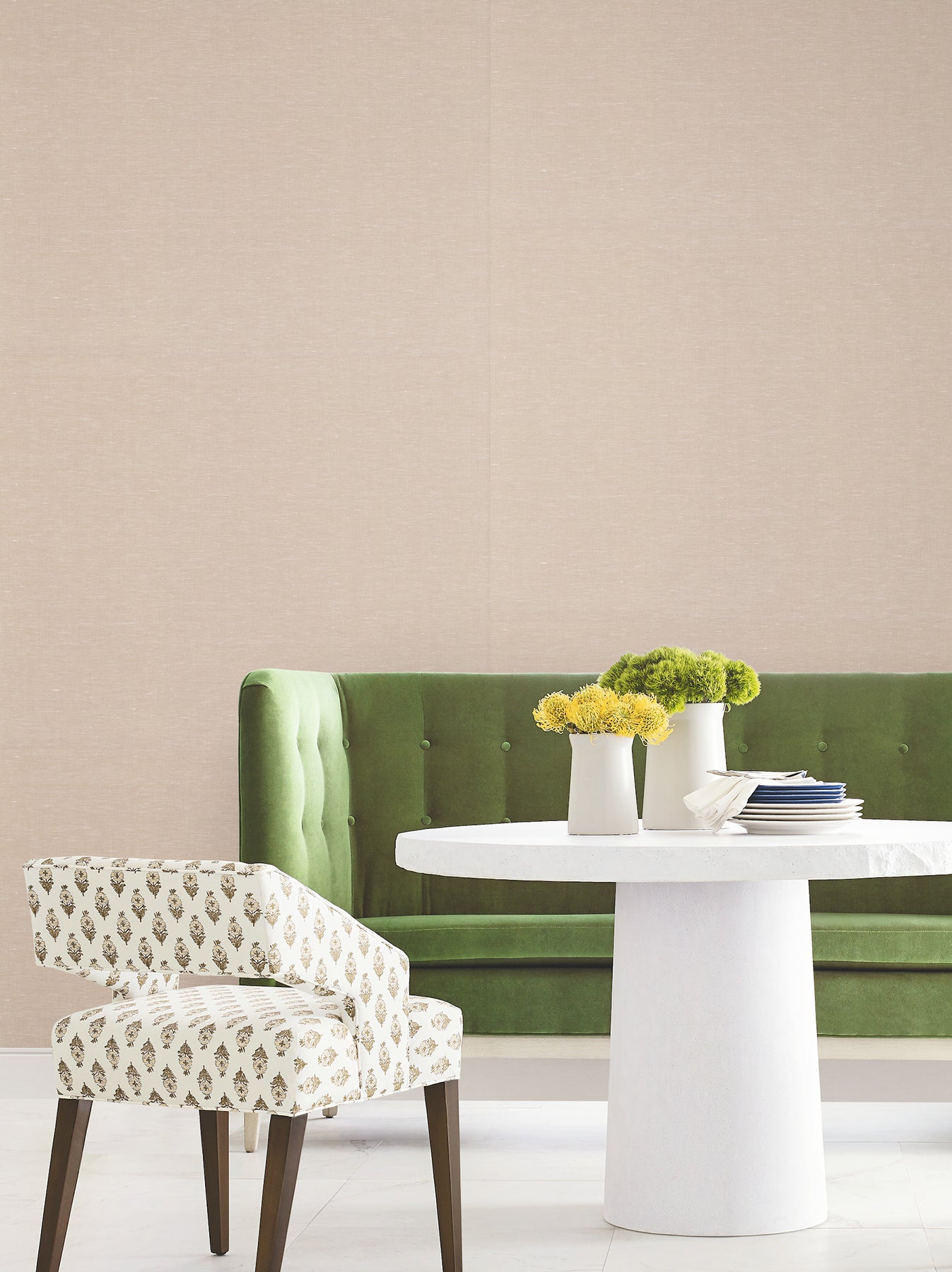 Hempfield Weave wallpaper in wheat color - pattern number LL4350 - by Antonina Vella in the Layered Luxe collection
