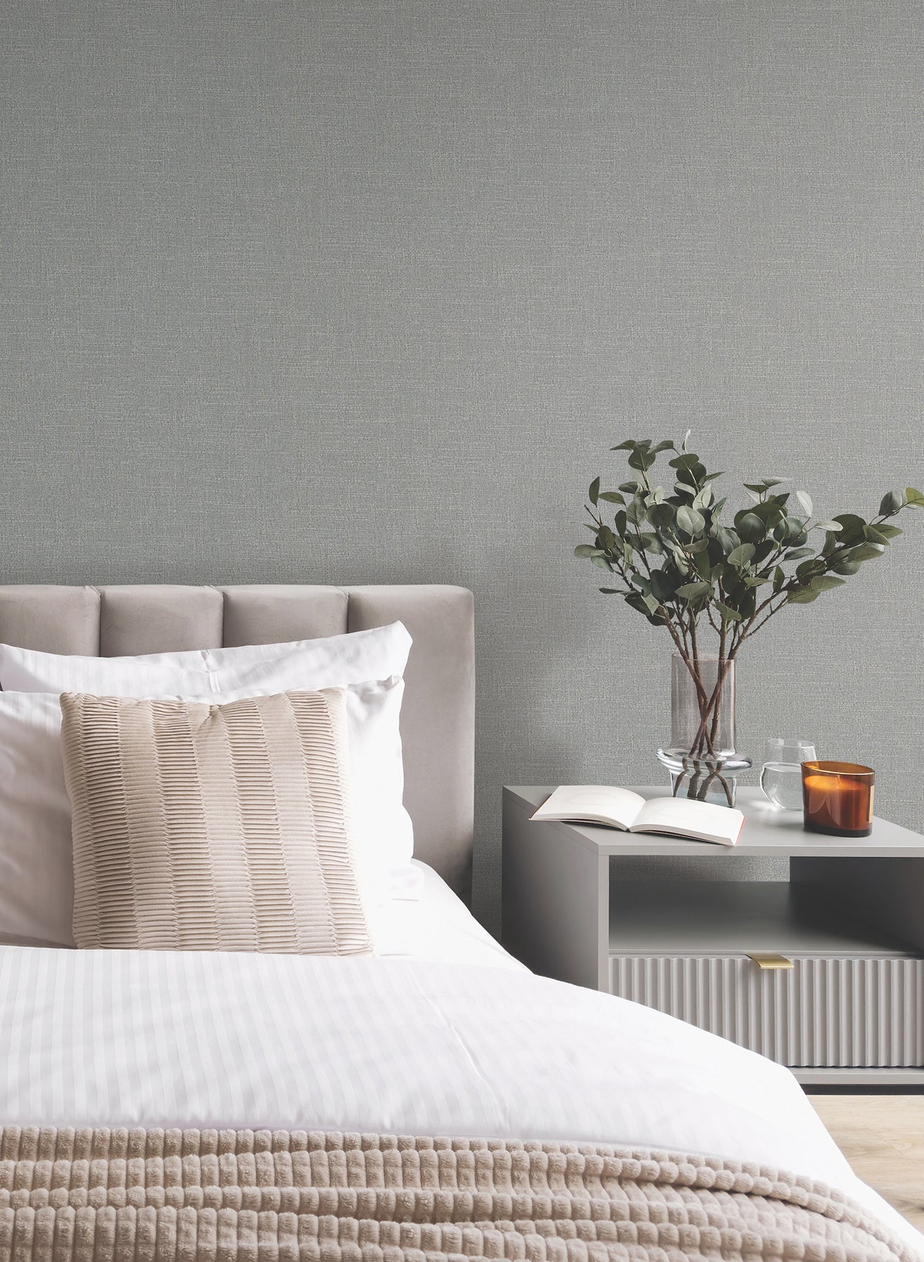 Highland Tweed wallpaper in dark grey color - pattern number MA34915 - by Antonina Vella in the Opulent Accents collection