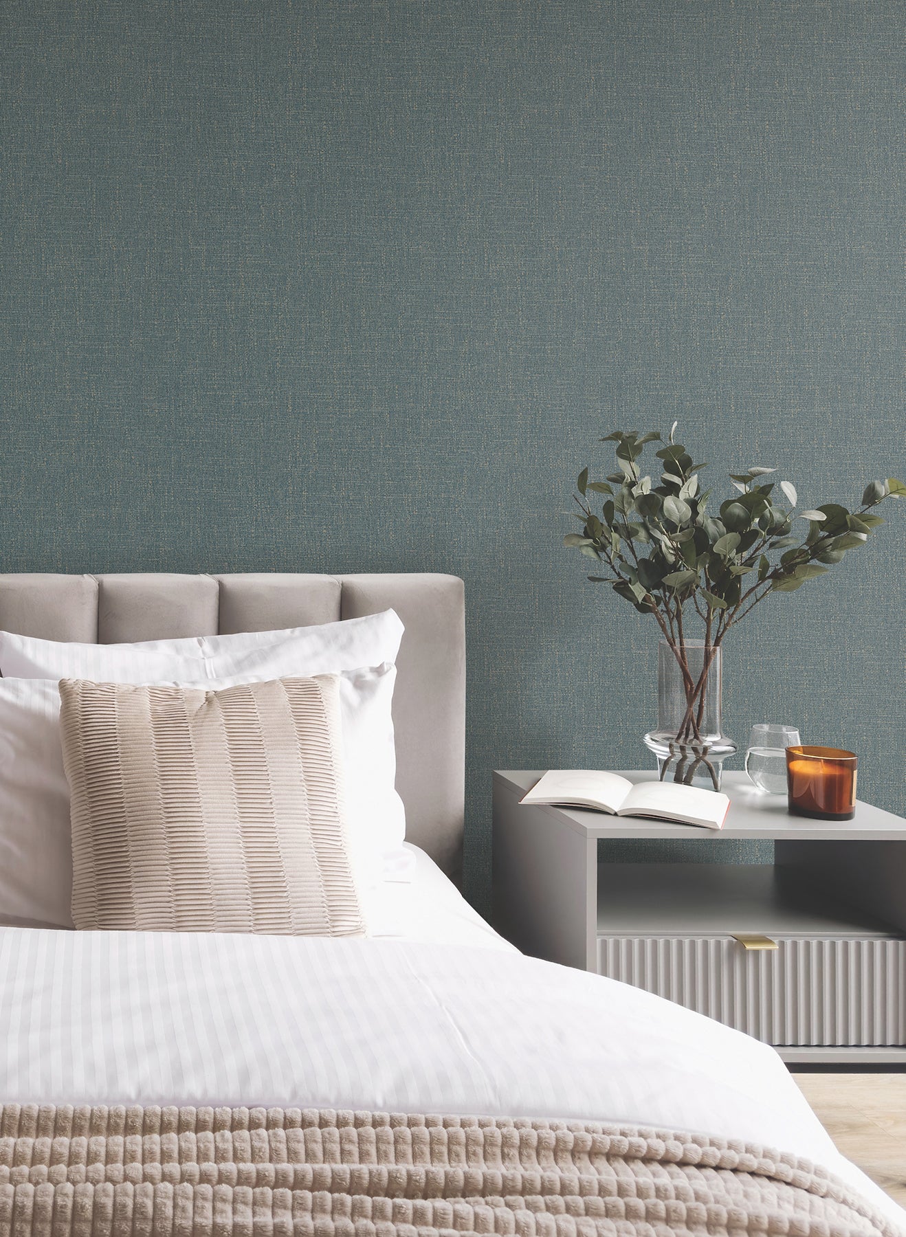 Highland Tweed wallpaper in dark blue color - pattern number MA34917 - by Antonina Vella in the Opulent Accents collection