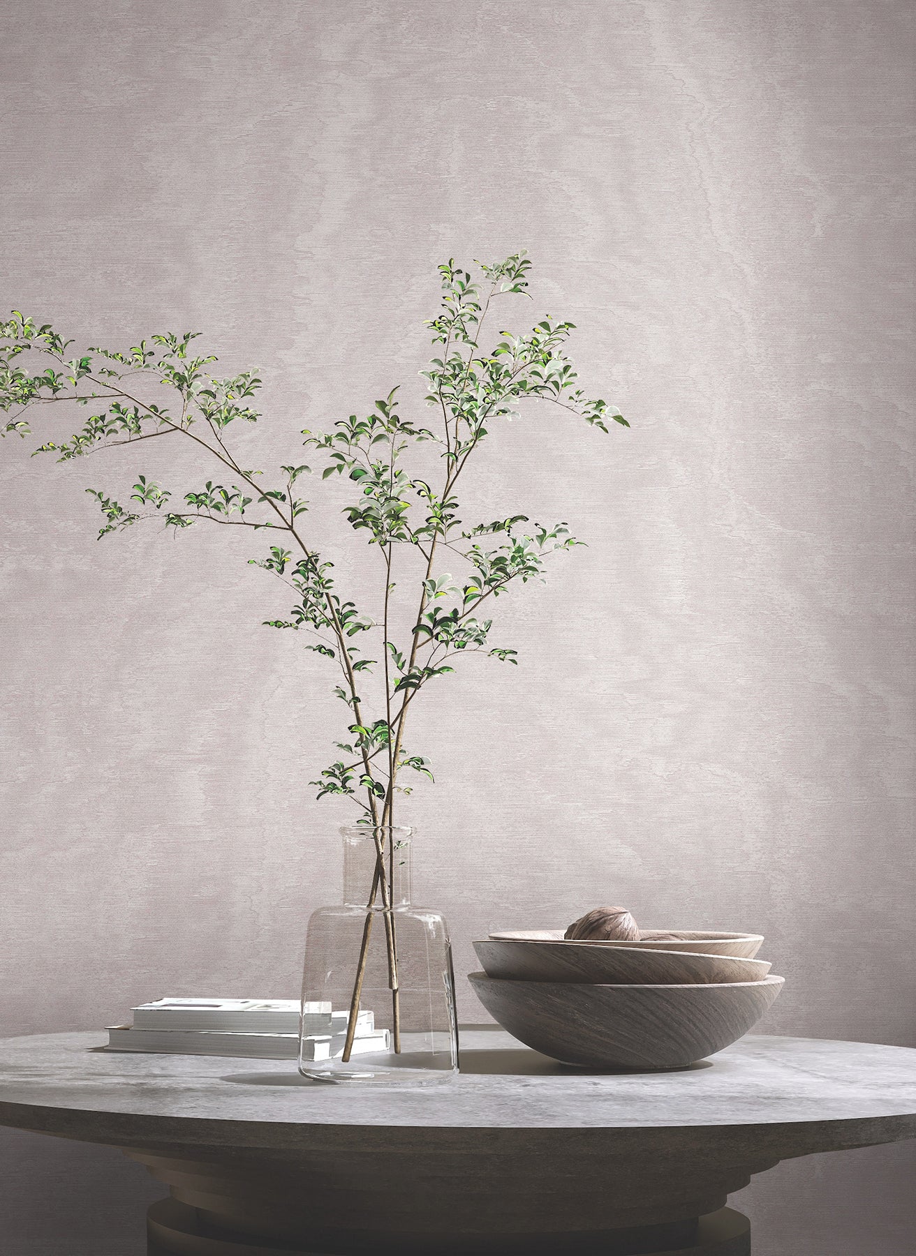 Shimmering Moire wallpaper in dove color - pattern number MA34920 - by Antonina Vella in the Opulent Accents collection