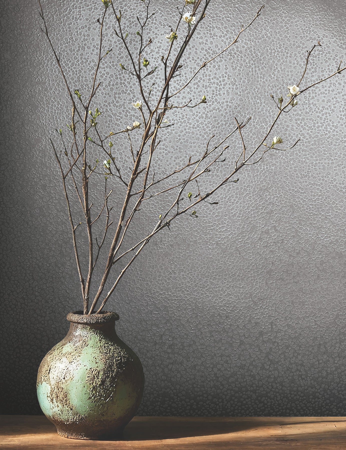 Hudson wallpaper in pewter color - pattern number MA34957 - by Antonina Vella in the Opulent Accents collection