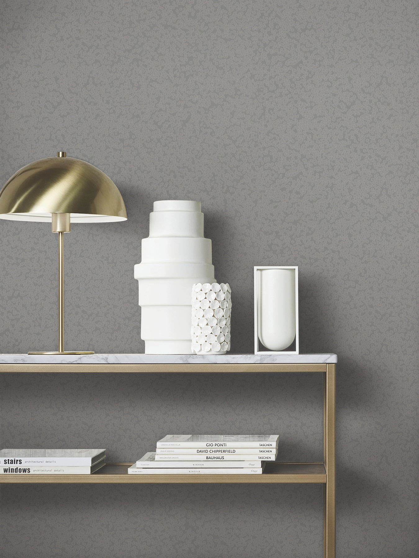 Hudson wallpaper in pewter color - pattern number MA34957 - by Antonina Vella in the Opulent Accents collection