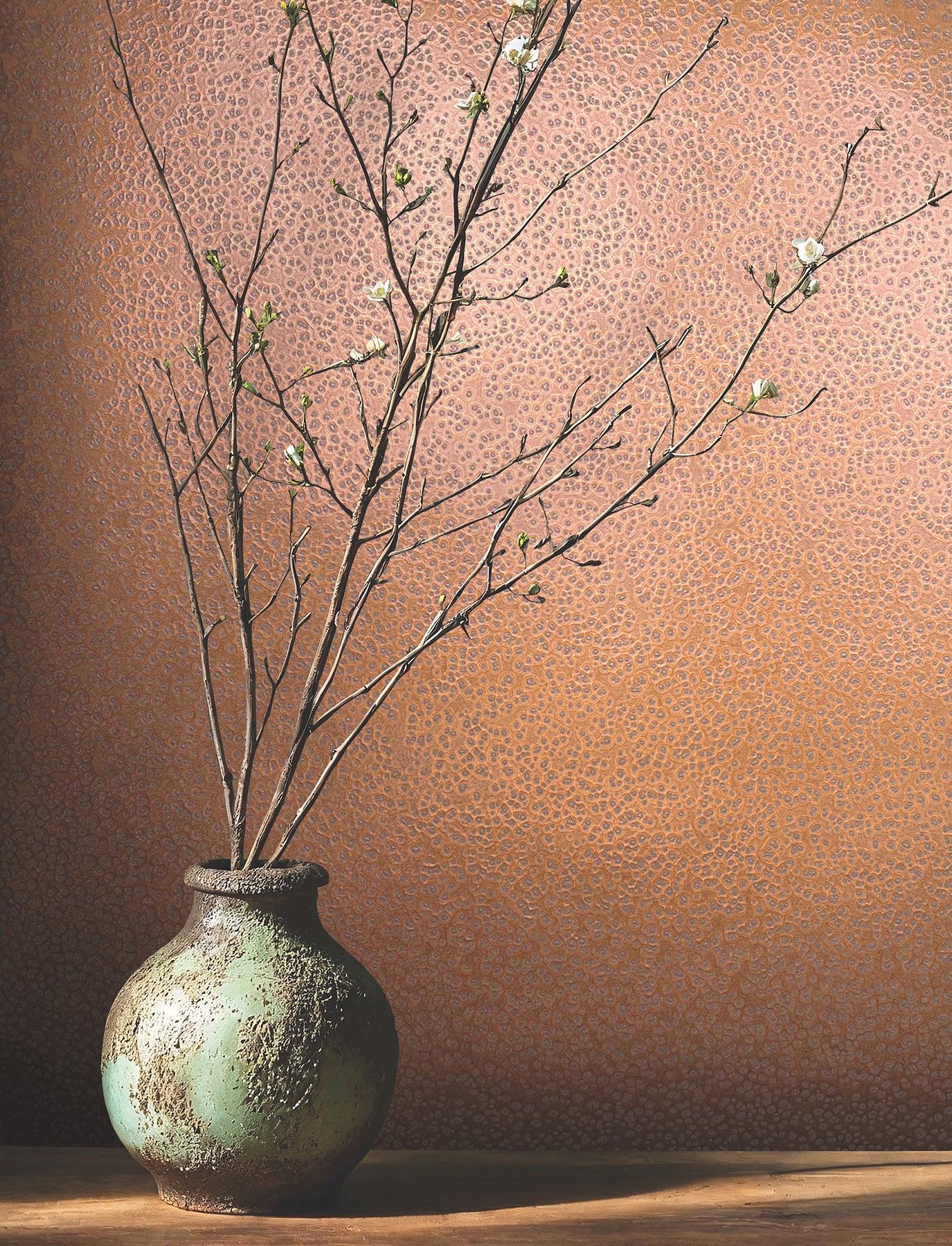 Hudson wallpaper in copper color - pattern number MA34958 - by Antonina Vella in the Opulent Accents collection