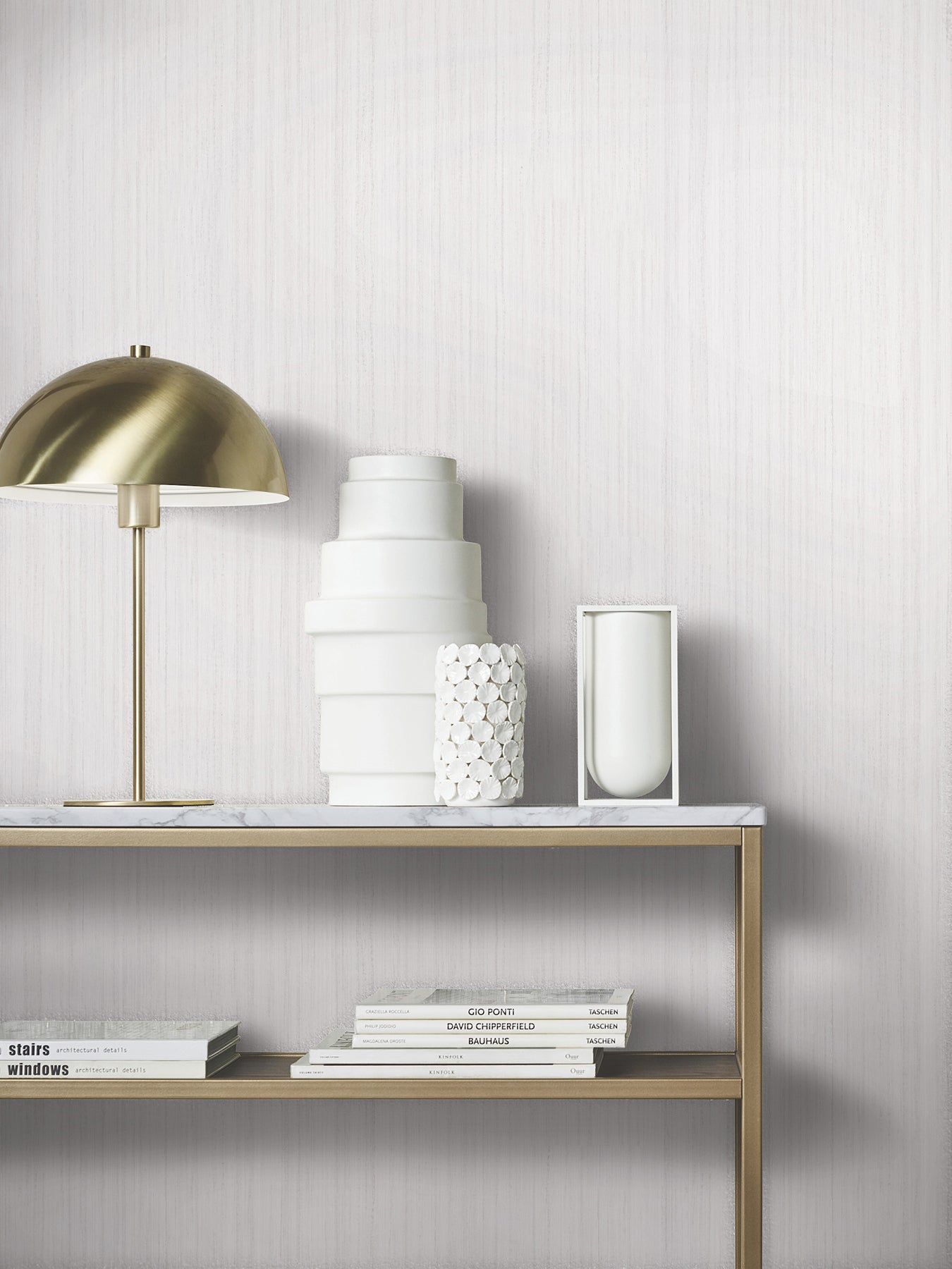 Indra wallpaper in dove color - pattern number MA35830 - by Antonina Vella in the Opulent Accents collection