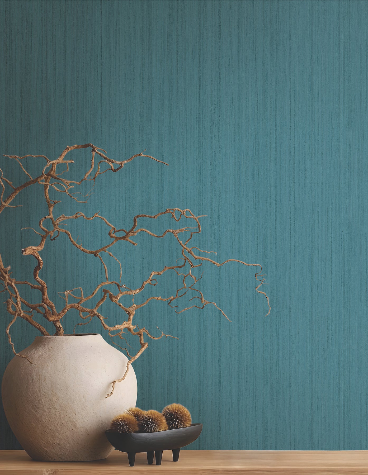 Indra wallpaper in teal color - pattern number MA35838 - by Antonina Vella in the Opulent Accents collection
