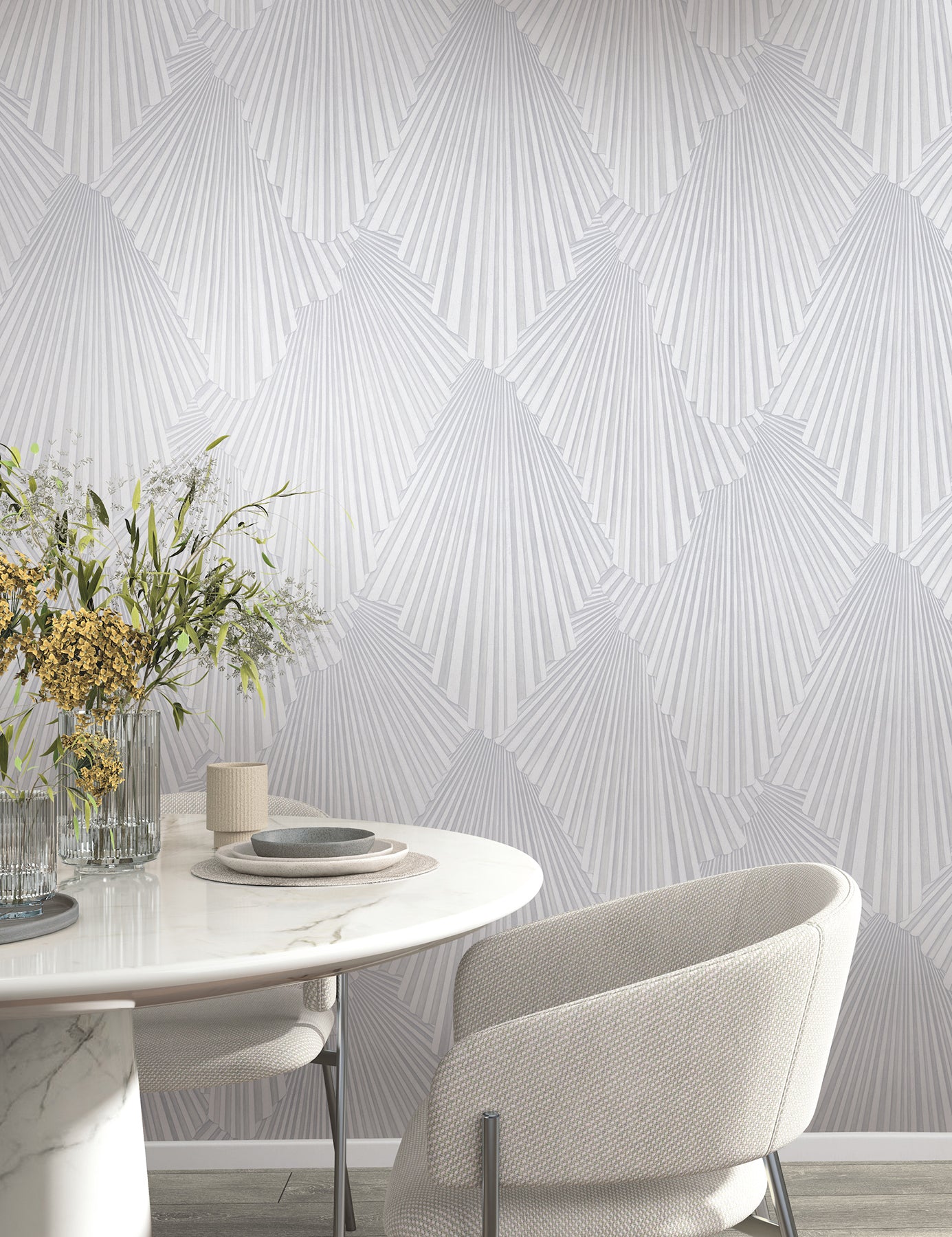 Lumiere wallpaper in off white color - pattern number MA35846 - by Antonina Vella in the Opulent Accents collection