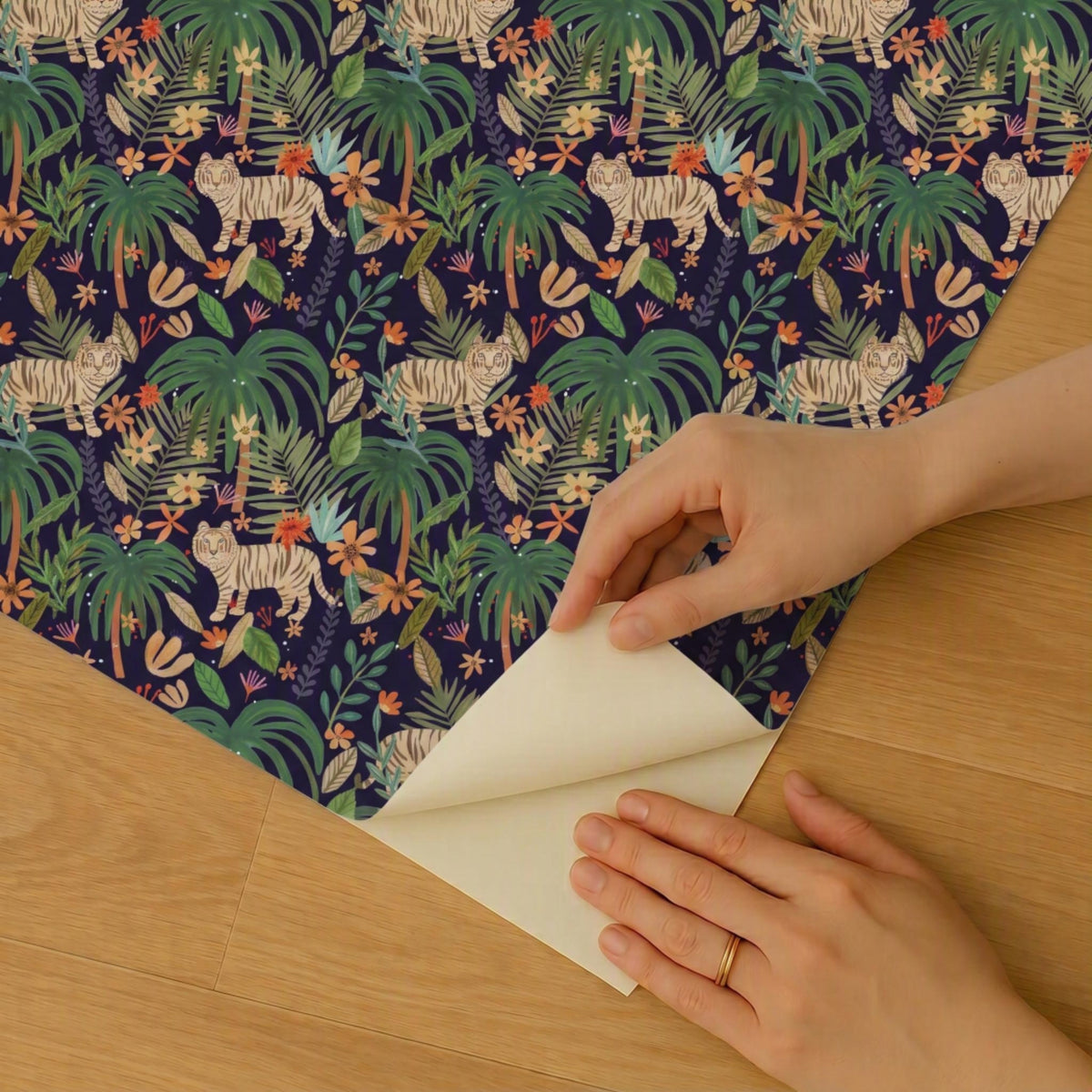 Jungle Jumboree Peel and Stick Wallpaper in Navy color - pattern number MIAPS4-02 - by Veer Decor in the Mia Charros Peel and Stick Collection collection