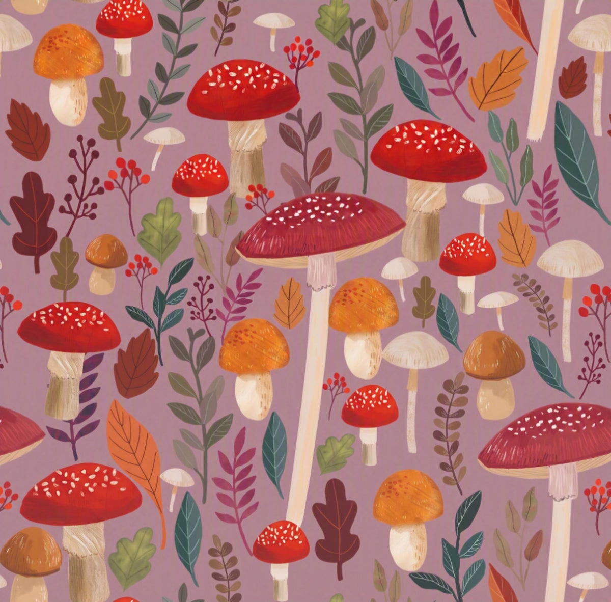 Mushroom Muse Peel and Stick Wallpaper in Pink color - pattern number MIAPS5-01 - by Veer Decor in the Mia Charros Peel and Stick Collection collection