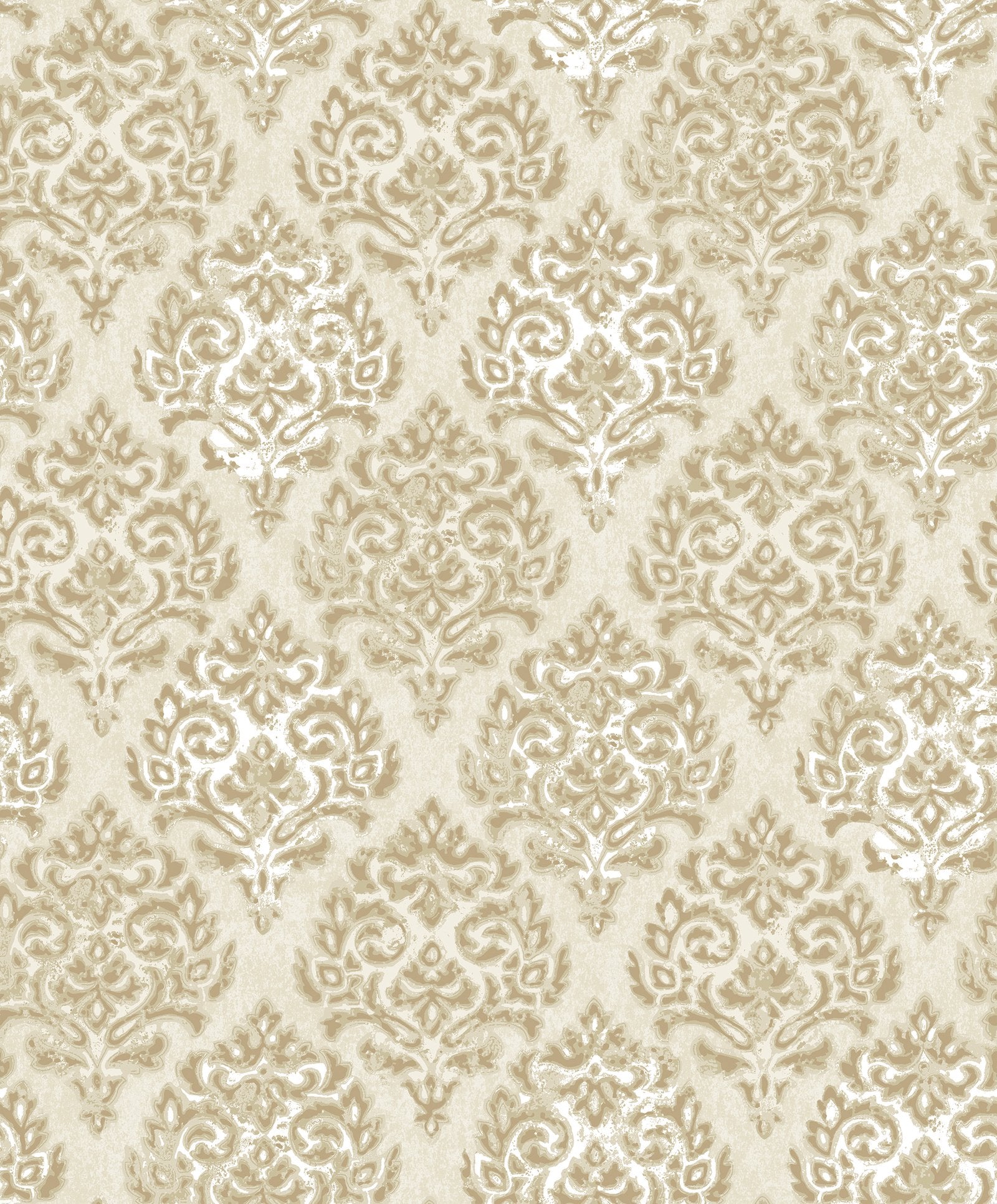 Modern Damask wallpaper in gold color - pattern number MT2009 - by Galerie in the Lustre collection
