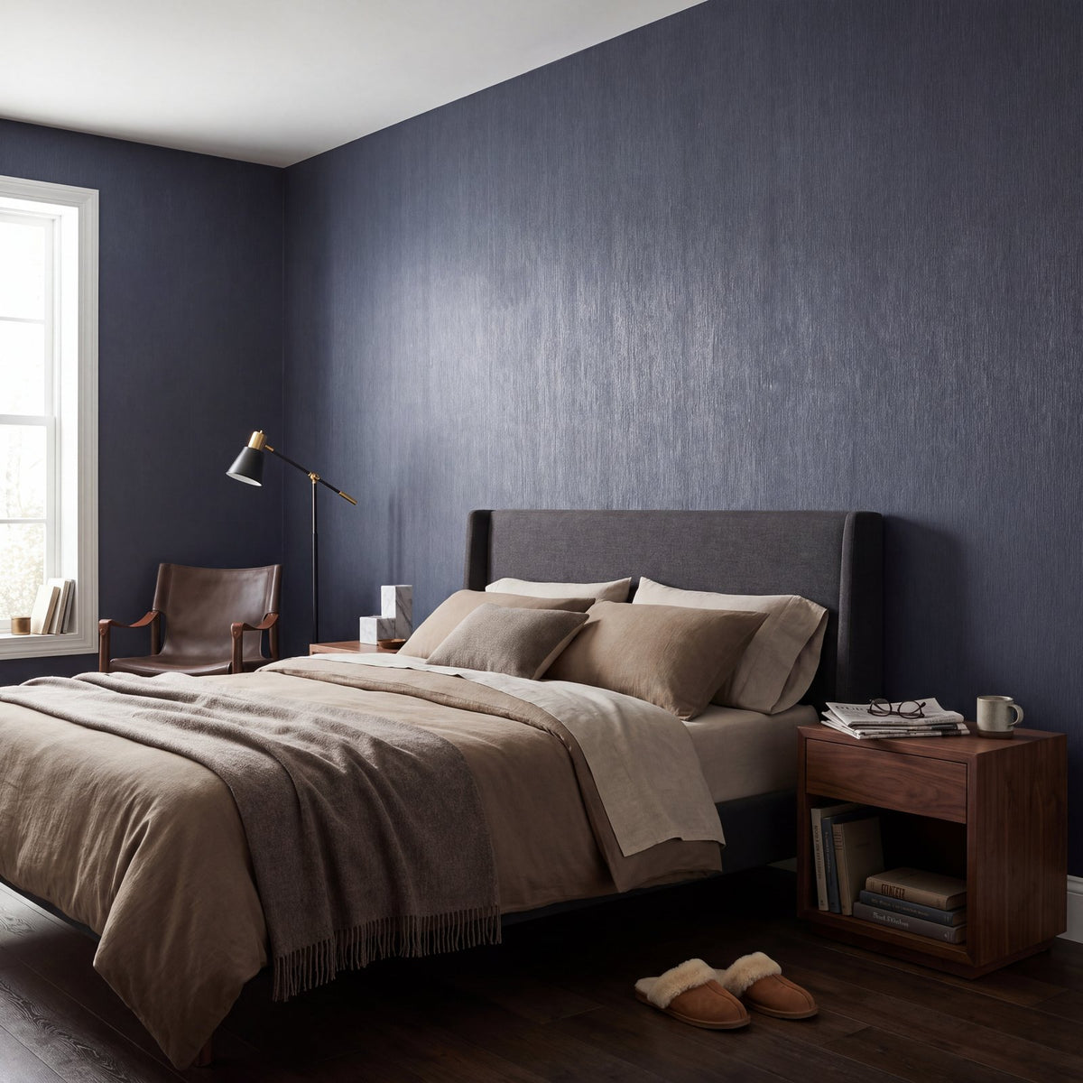 Shimmer Stripe Wallpaper in Blue color - pattern number MX88065 - by Galerie in the Metallic FX 2 collection