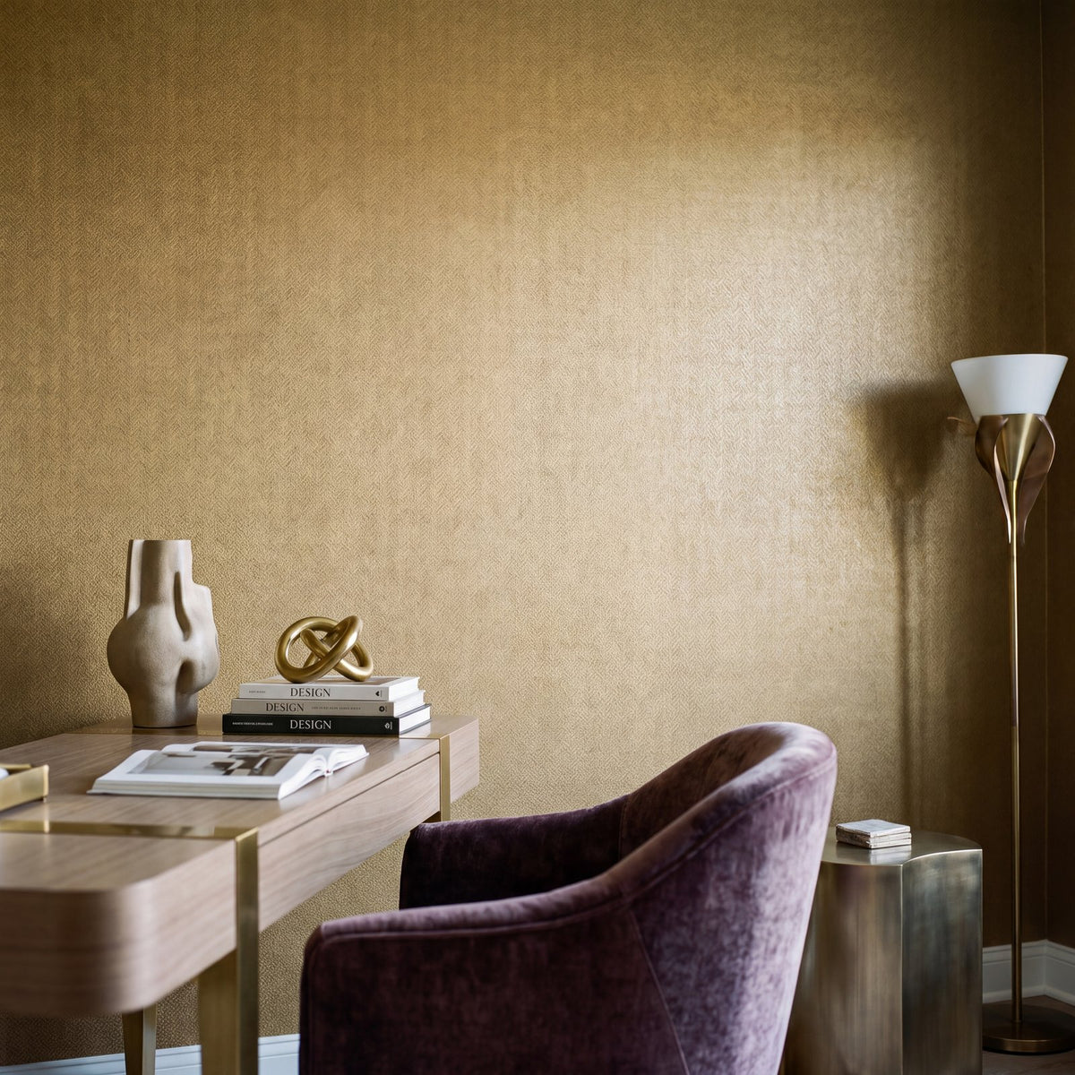 Interlace Wallpaper in Yellow color - pattern number NT98030 - by Galerie in the New Touch collection
