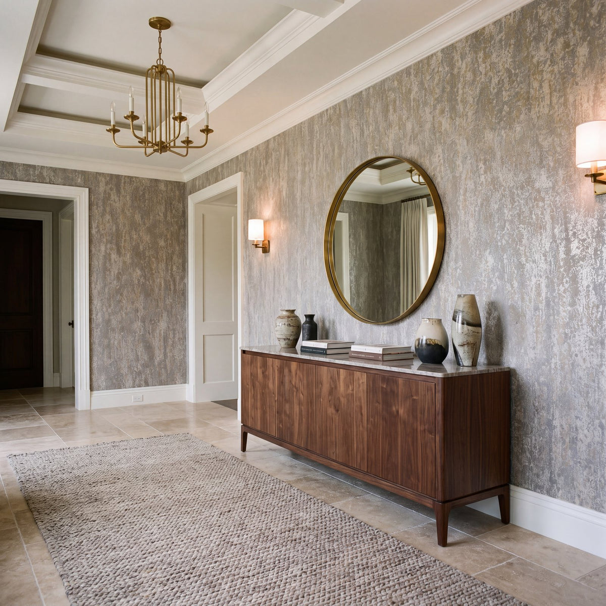 Patina Wallpaper in Beige color - pattern number NT98044 - by Galerie in the New Touch collection