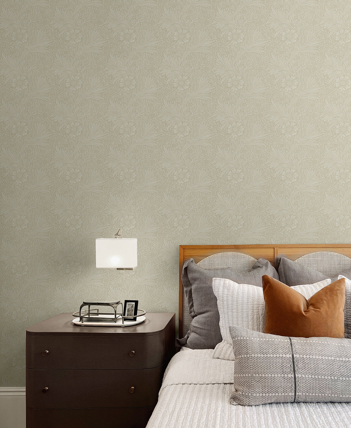 Marigold Garden Peel and Stick wallpaper in neutral color - pattern number NW56405 - by NextWall in the Peel and Stick Wallpaper by Nextwall collection