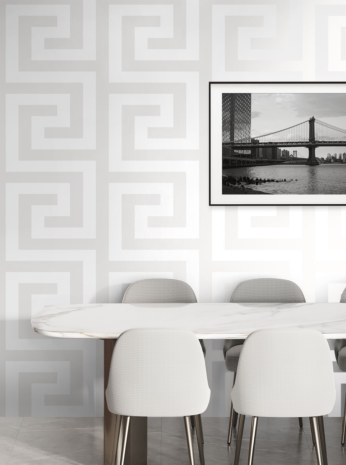 Geometric Maze Peel and Stick wallpaper in pearl color - pattern number NW59410 - by NextWall in the Peel and Stick Wallpaper by Nextwall collection