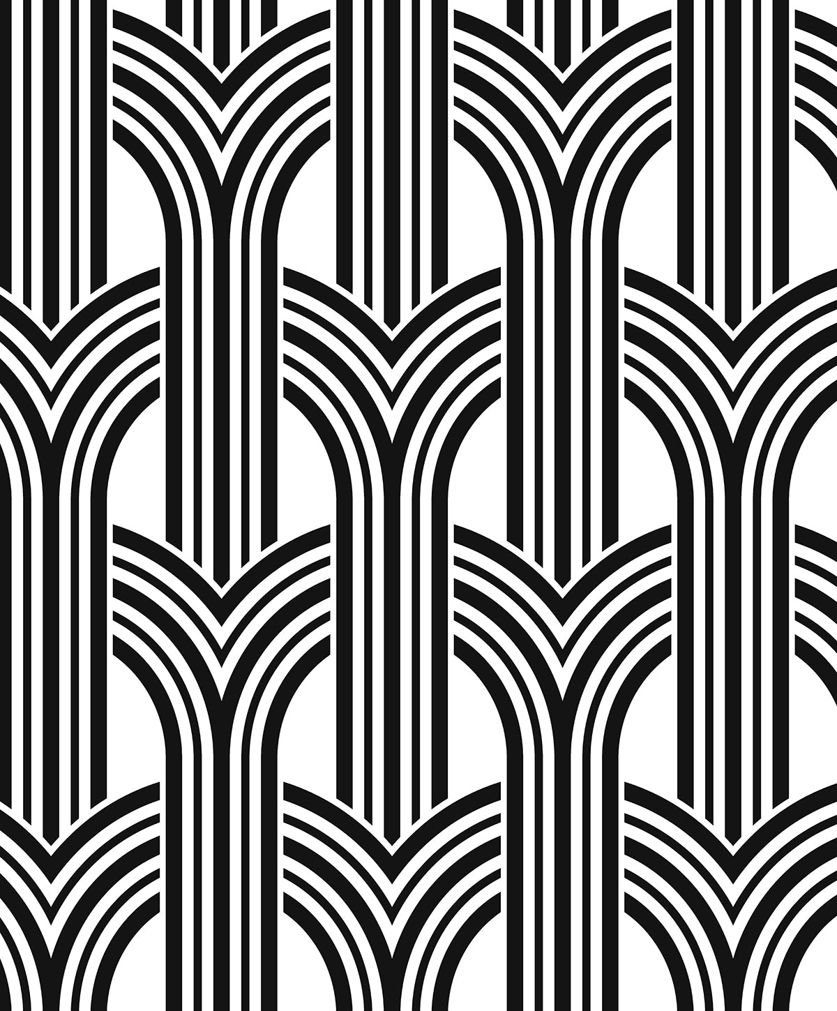 Geometric Arches Peel and Stick wallpaper in ebony and lace color - pattern number NW59520 - by NextWall in the Peel and Stick Wallpaper by Nextwall collection
