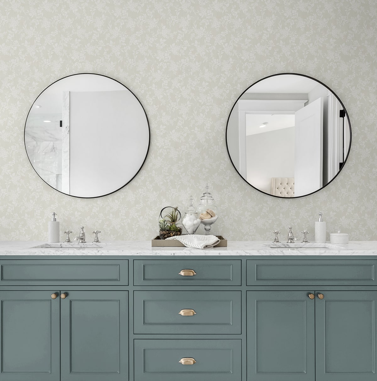 Tonal Floral Peel and Stick wallpaper in neutral color - pattern number NW59610 - by NextWall in the Peel and Stick Wallpaper by Nextwall collection