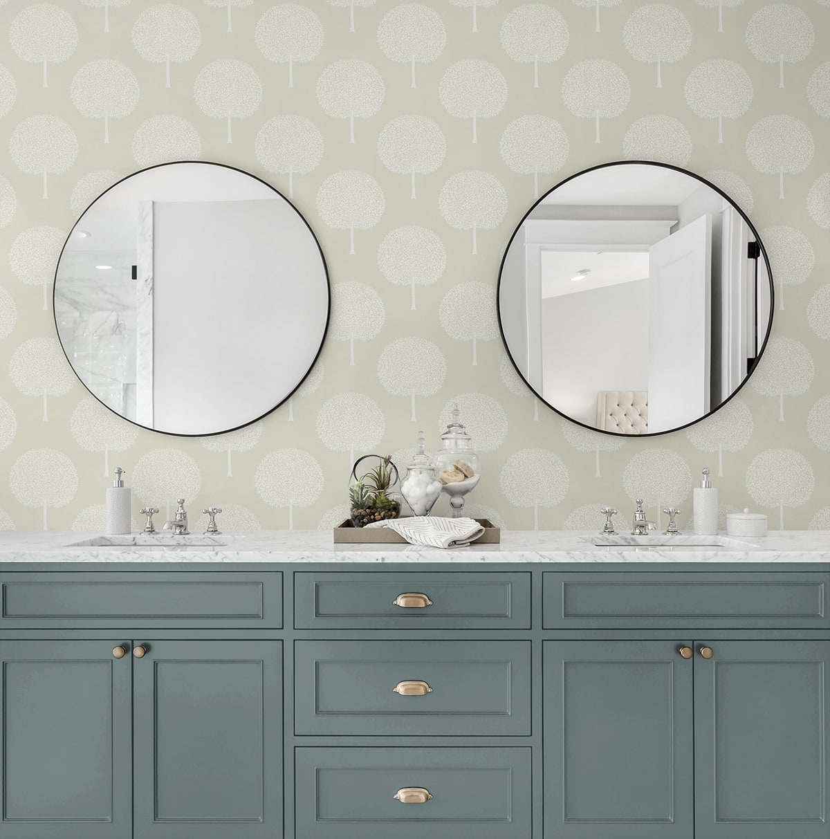 Tree Orchard Peel and Stick wallpaper in sea salt color - pattern number NW60300 - by NextWall in the Peel and Stick Wallpaper by Nextwall collection