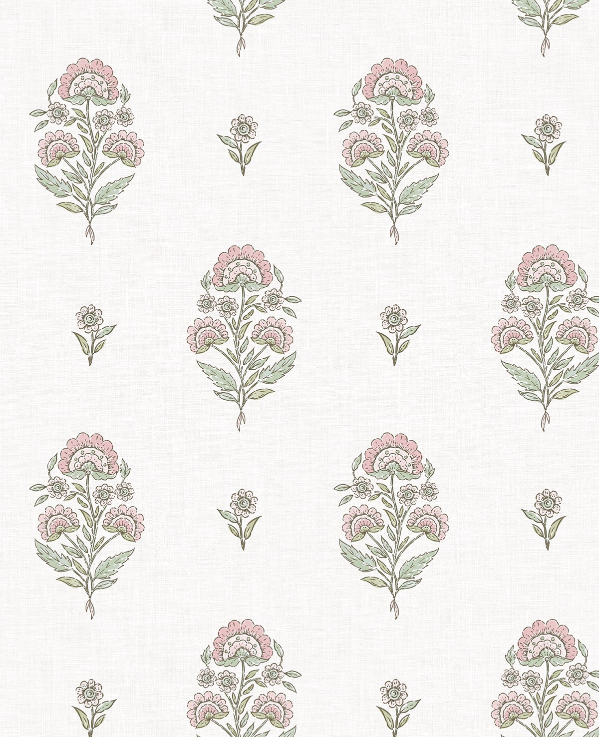 Floral Spot Peel and Stick wallpaper in blush and basil color - pattern number NW60701 - by NextWall in the Peel and Stick Wallpaper by Nextwall collection