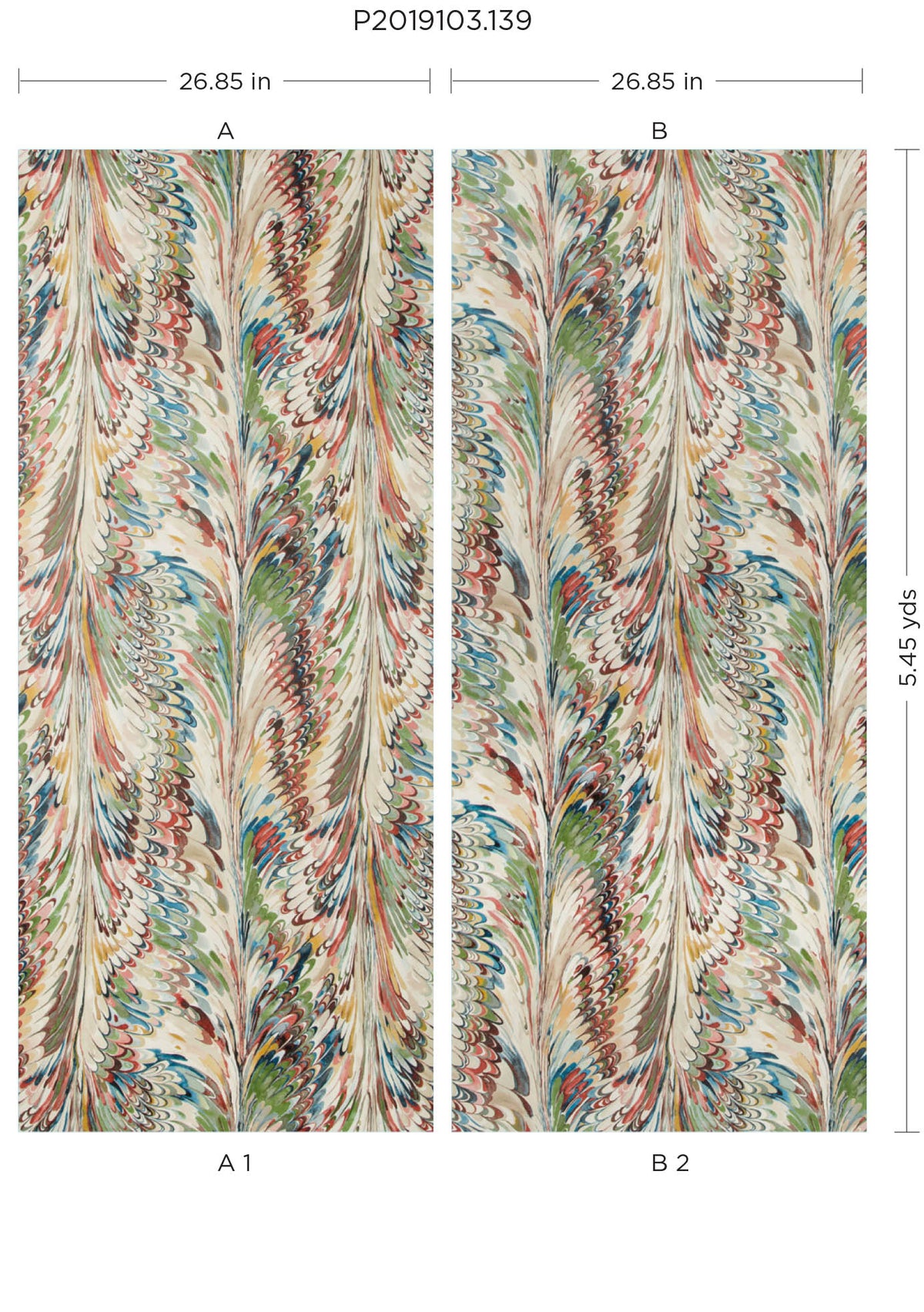 Taplow 2 Panel Mural in Spice/Leaf color - pattern number P2019103.139.0 - by Lee Jofa in the Manor House collection