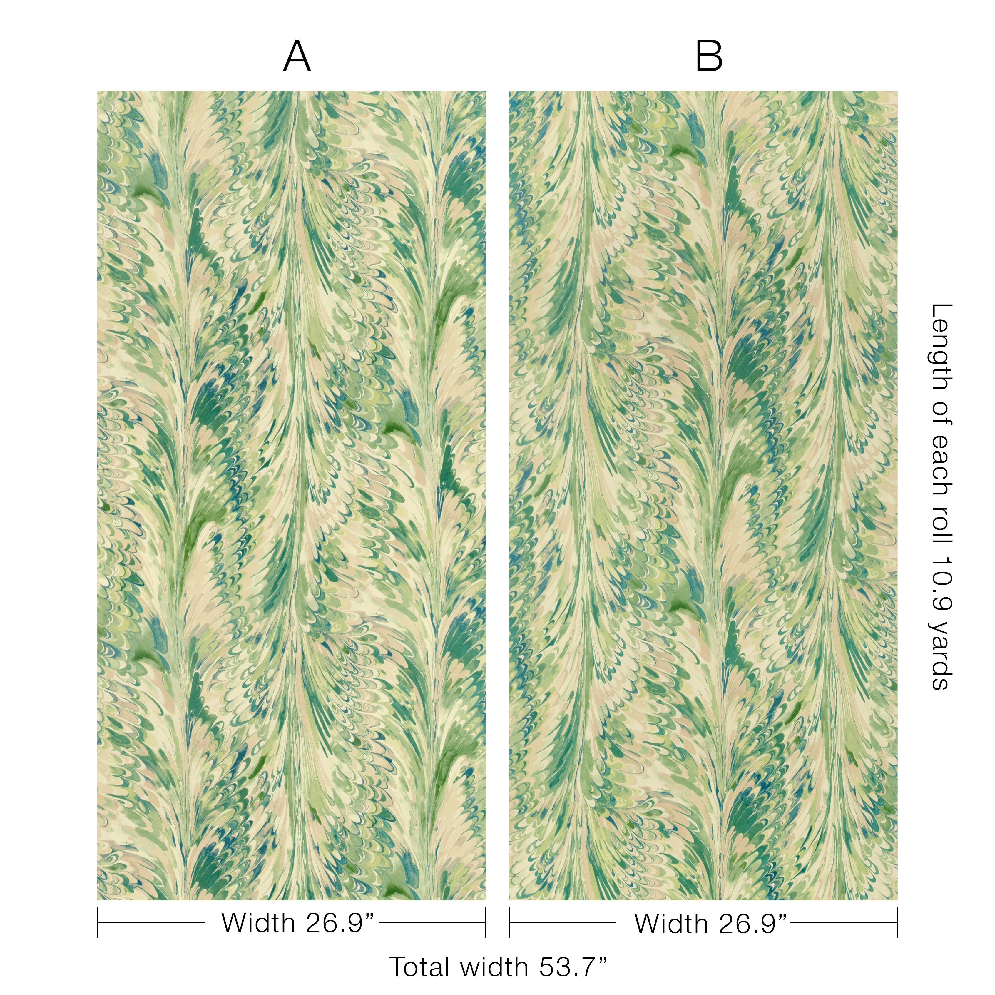 Taplow Paper 2 Panel Mural in jade/leaf color - pattern number P2019103.33.0 - by Lee Jofa in the Garden Walk collection