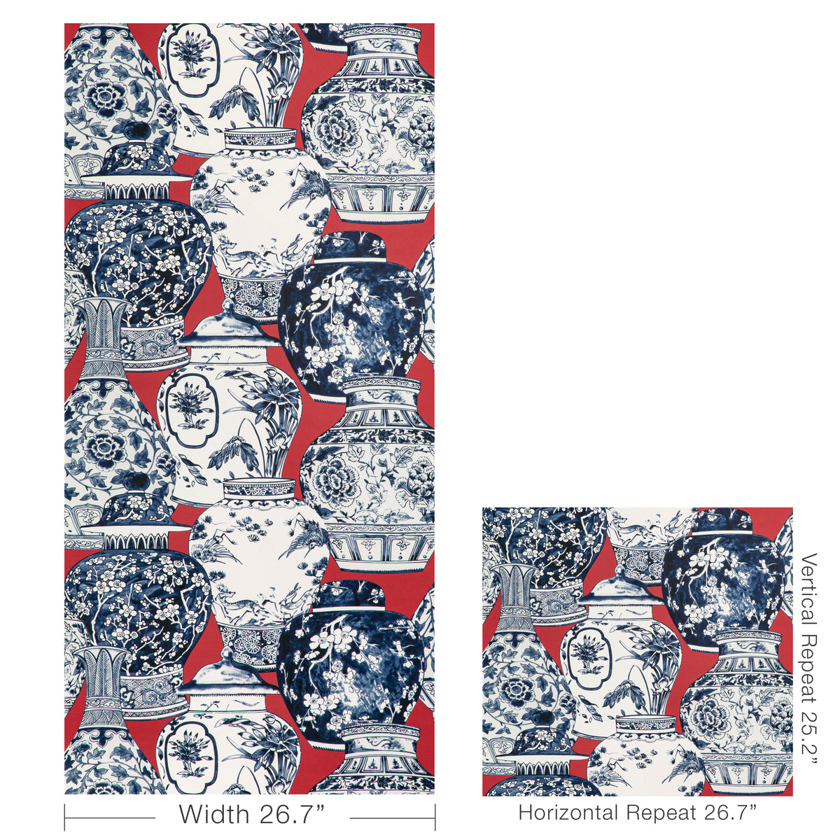 Pandan Wallpaper in Chili/Blue color - pattern number P2020108.1950.0 - by Lee Jofa in the Mindoro collection