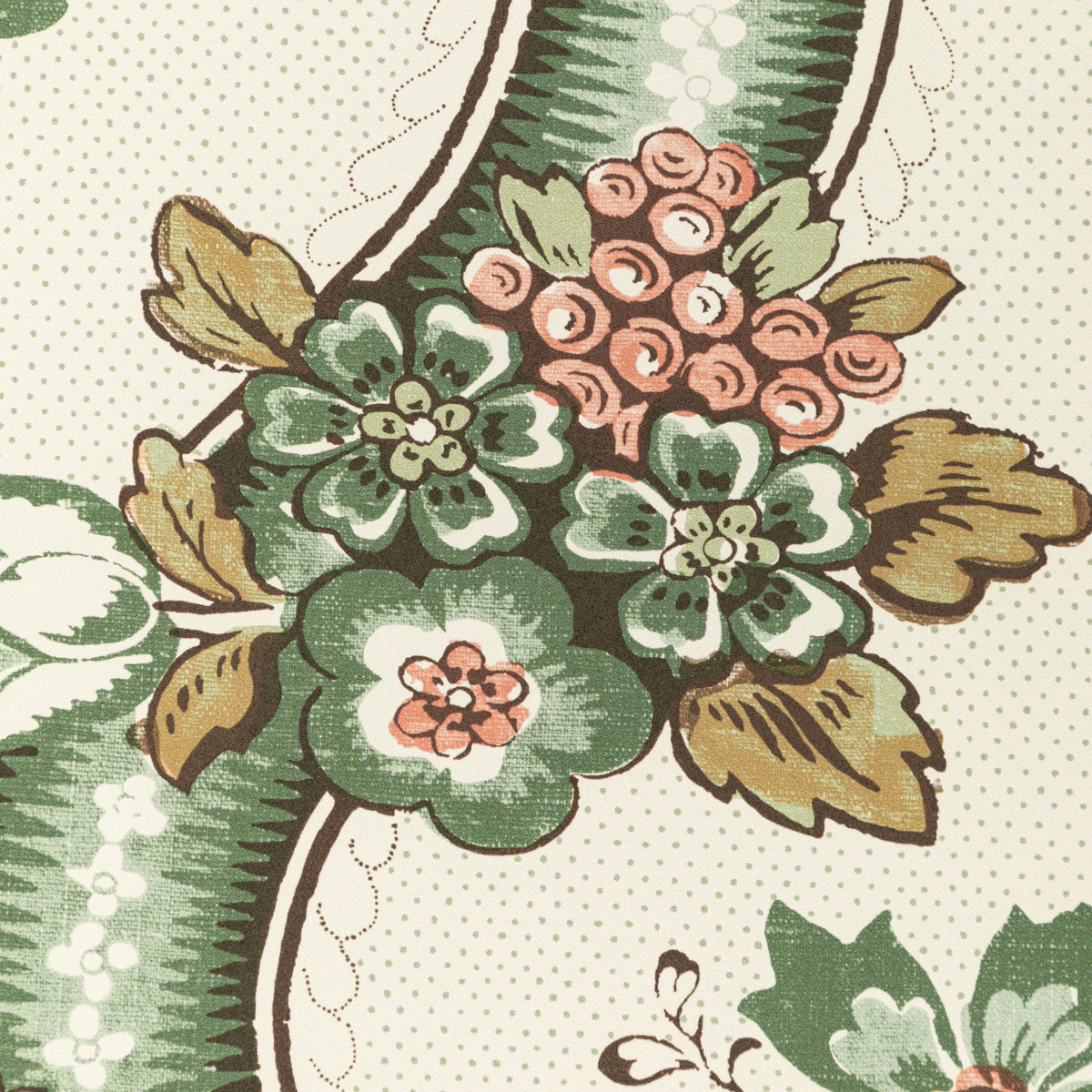 Benday Wallpaper in Green/Rose color - pattern number P2020111.317.0 - by Lee Jofa in the Oscar De La Renta IV collection