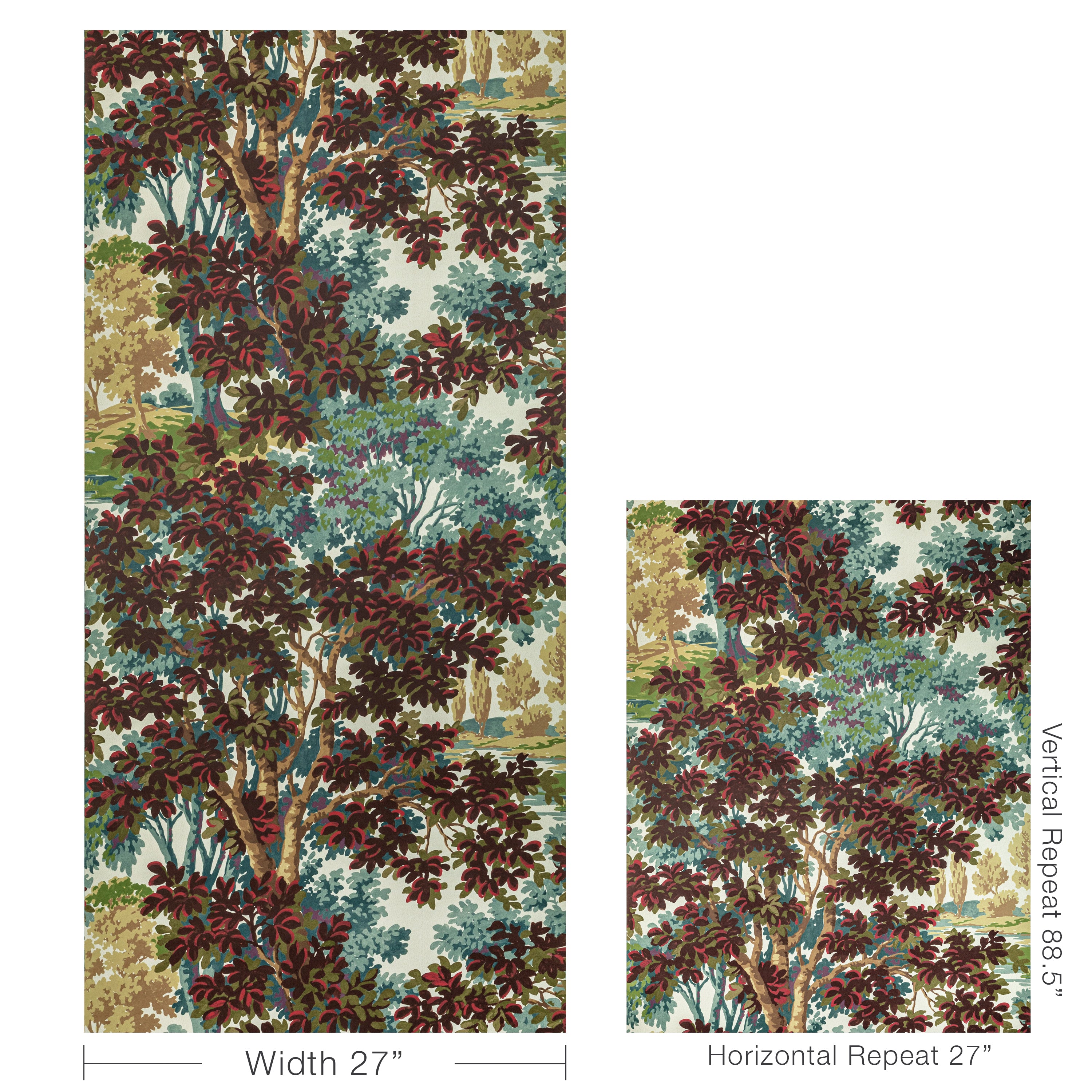 Woodland Wallpaper in Multi color - pattern number P2022104.915.0 - by Lee Jofa in the Bunny Williams Arcadia collection