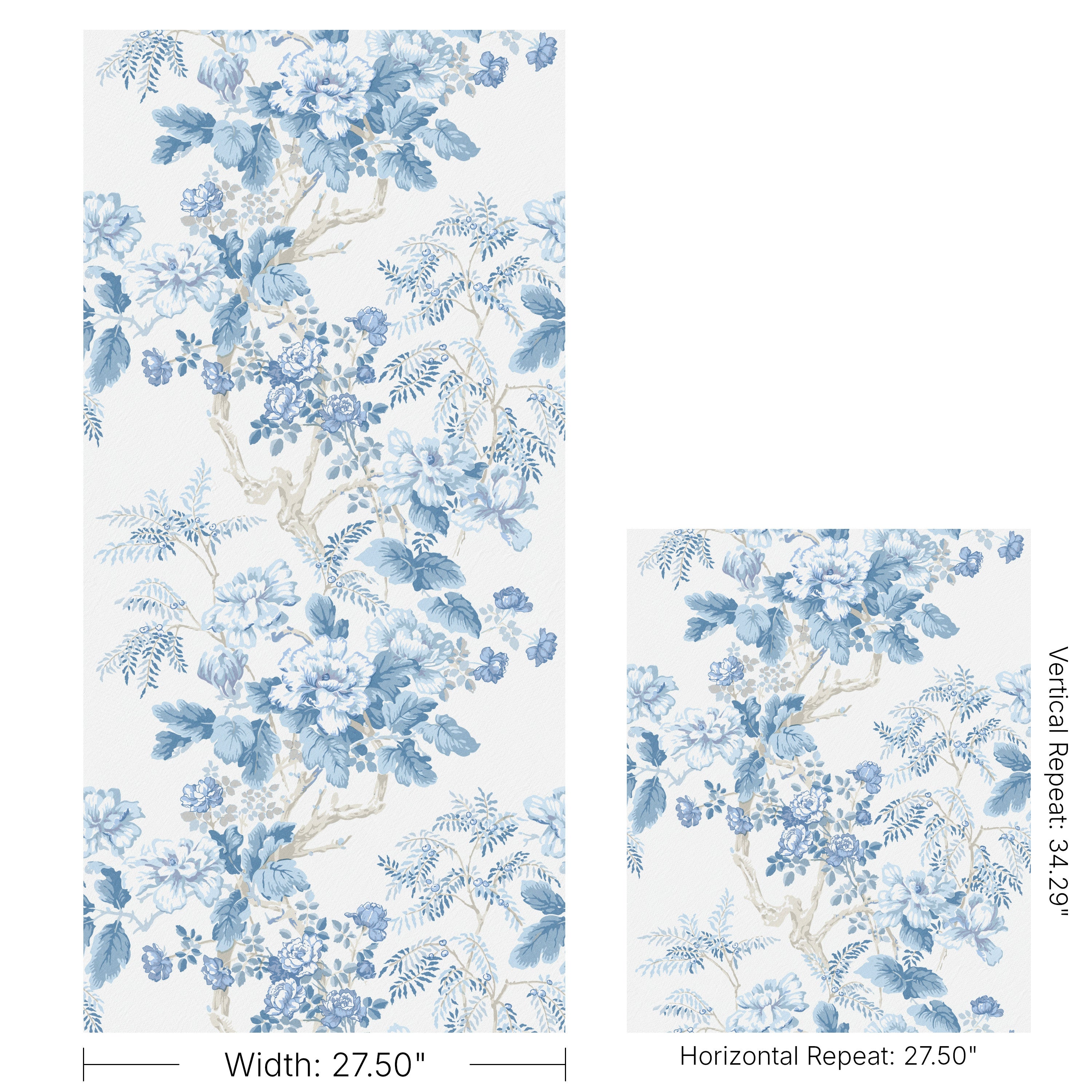 Chinese Peony Wallpaper in horizon color - pattern number P2023118.516.0 - by Lee Jofa Modern in the Hinton Hill collection