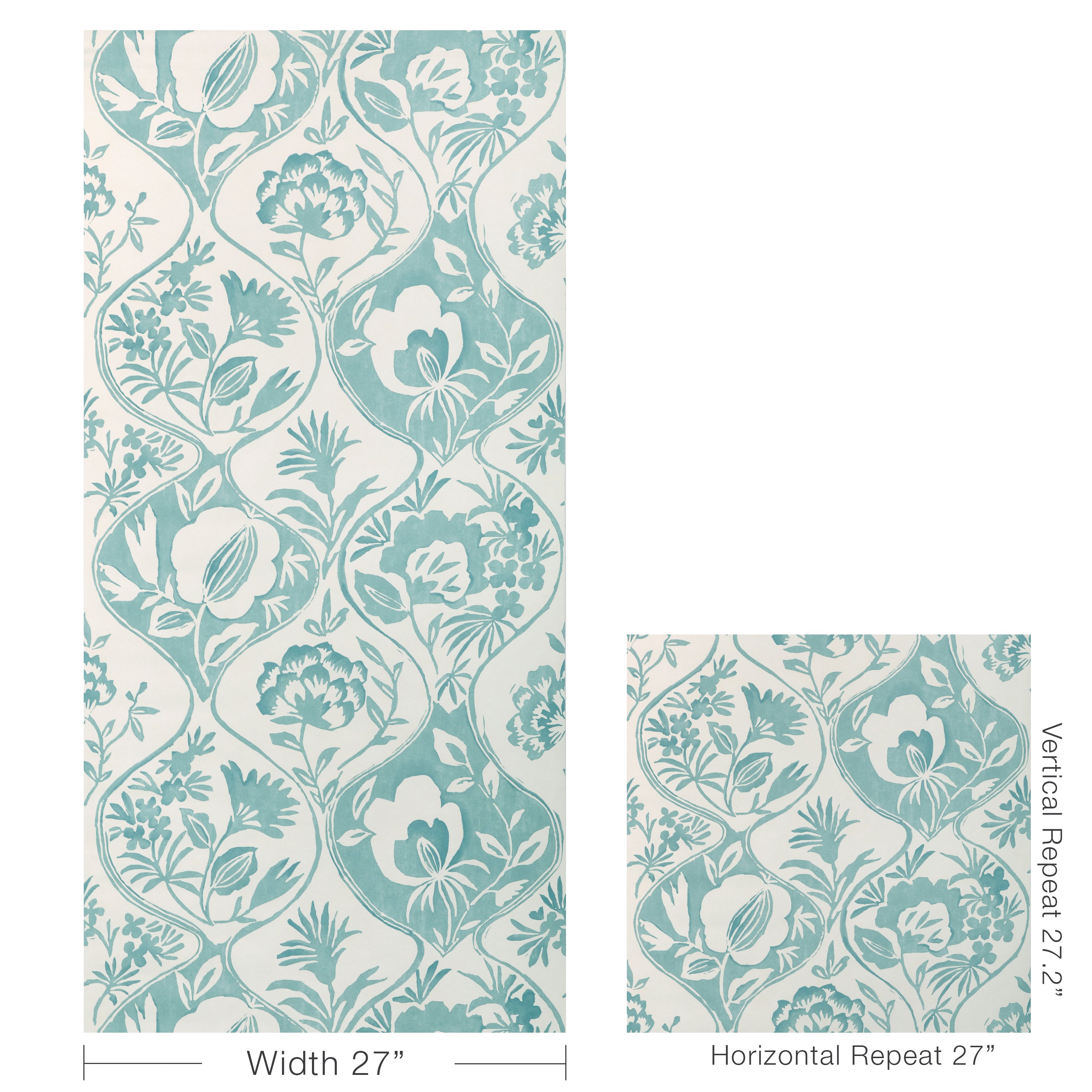 Calathea Paper Wallpaper in aqua color - pattern number P2023126.13.0 - by Lee Jofa in the Garden Walk collection
