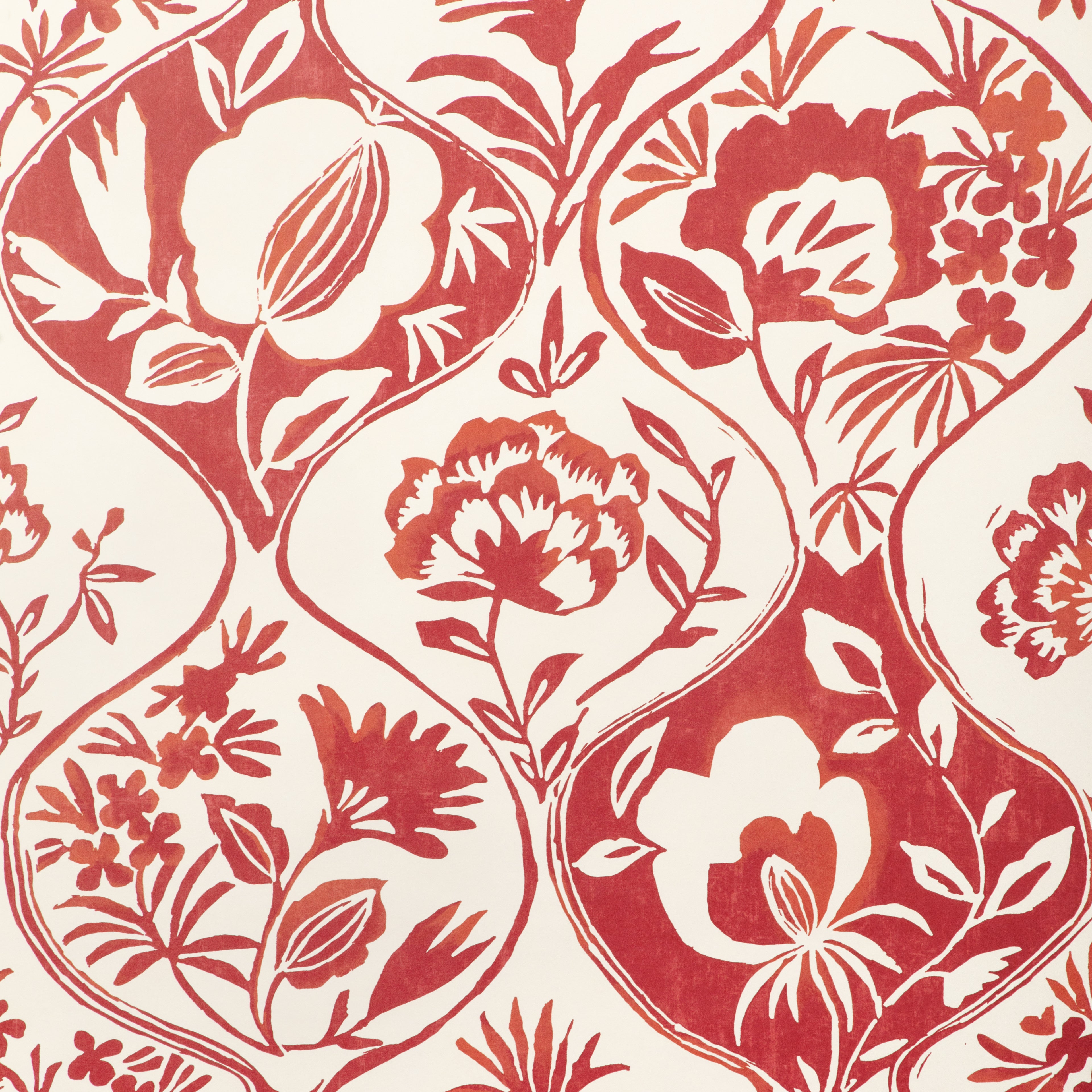 Calathea Paper Wallpaper in red color - pattern number P2023126.19.0 - by Lee Jofa in the Garden Walk collection
