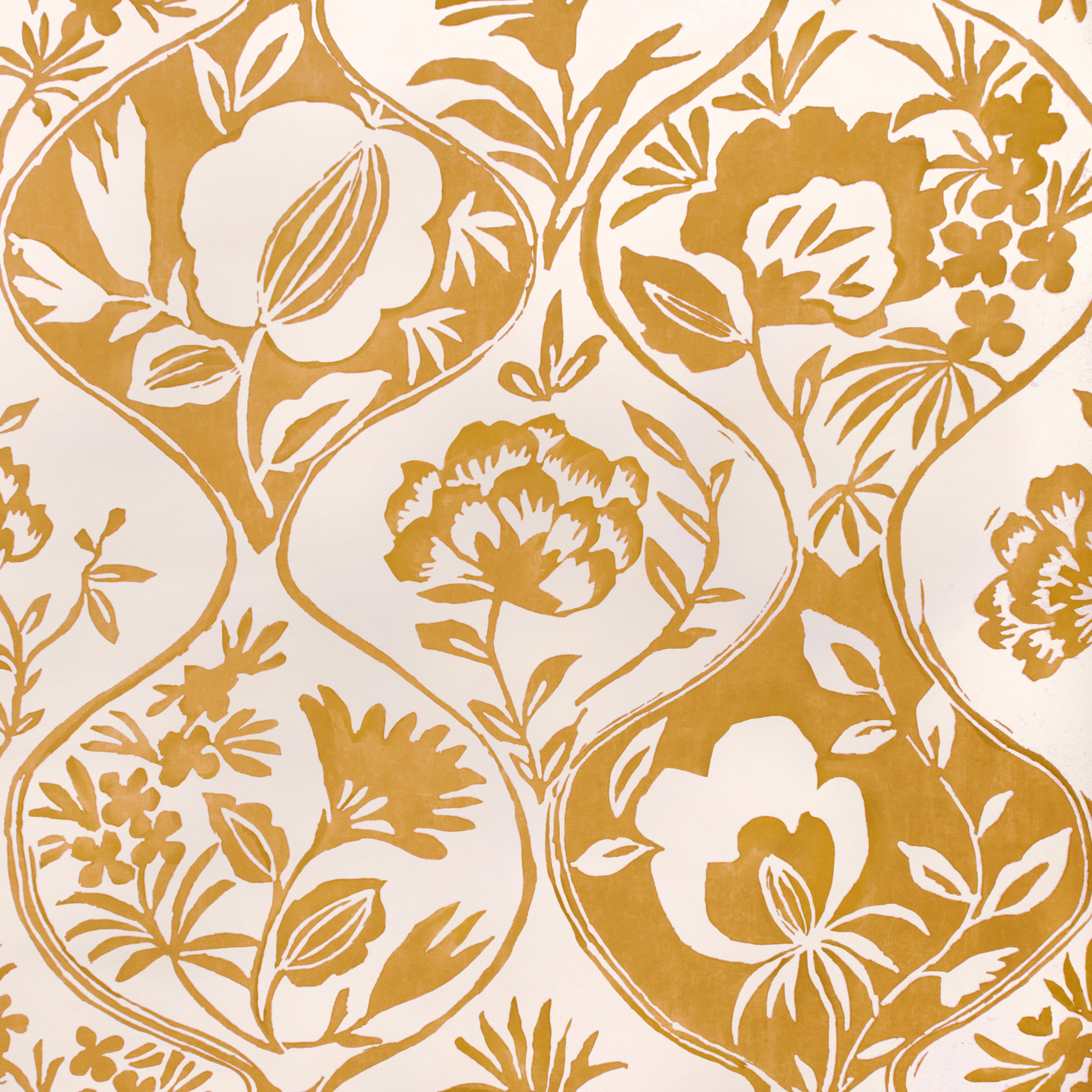 Calathea Paper Wallpaper in gold color - pattern number P2023126.40.0 - by Lee Jofa in the Garden Walk collection