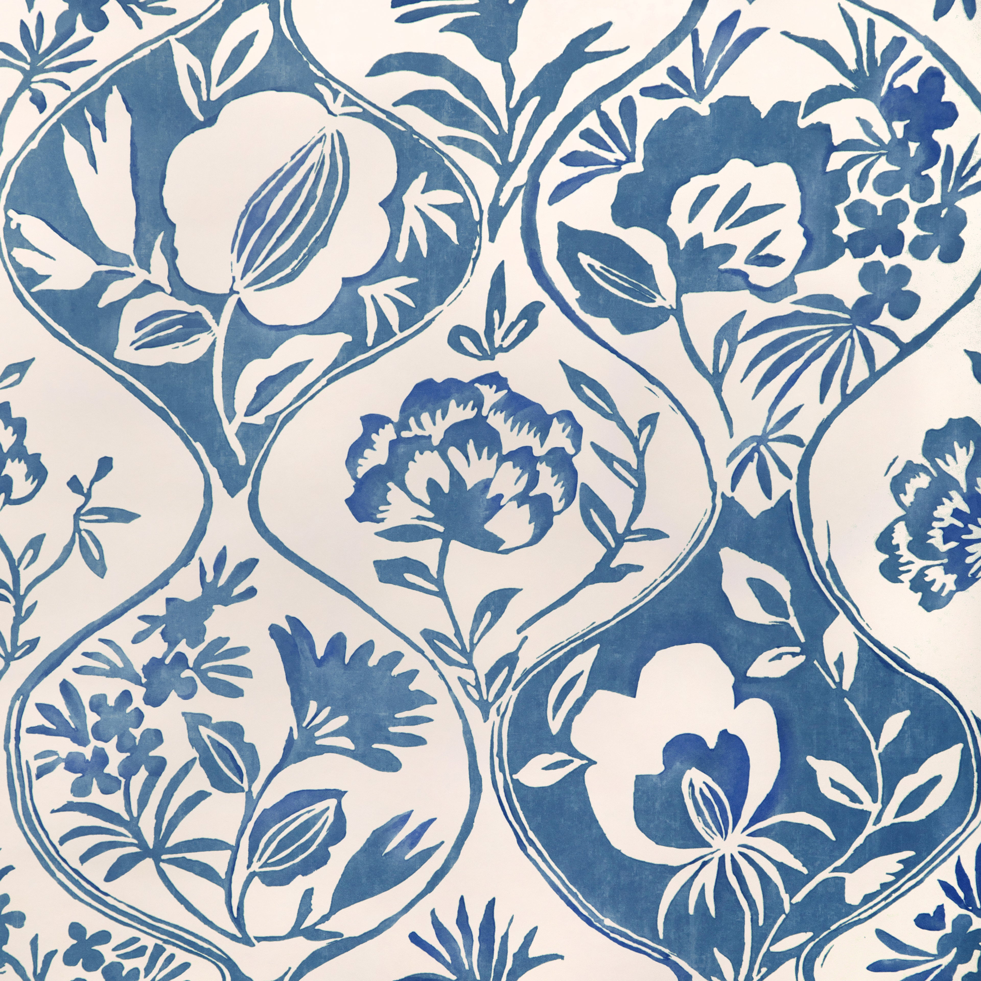 Calathea Paper Wallpaper in blue color - pattern number P2023126.5.0 - by Lee Jofa in the Garden Walk collection