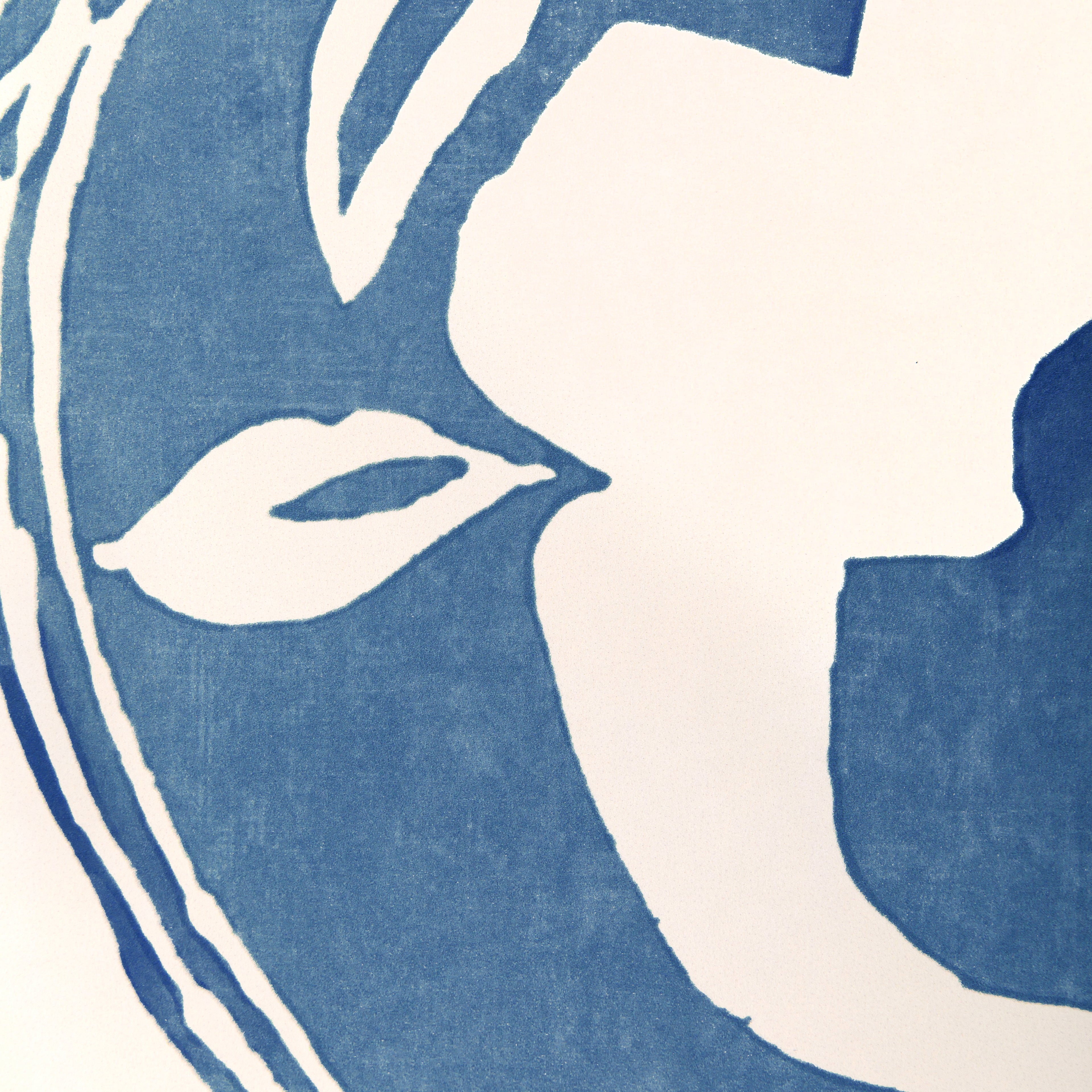 Calathea Paper Wallpaper in blue color - pattern number P2023126.5.0 - by Lee Jofa in the Garden Walk collection