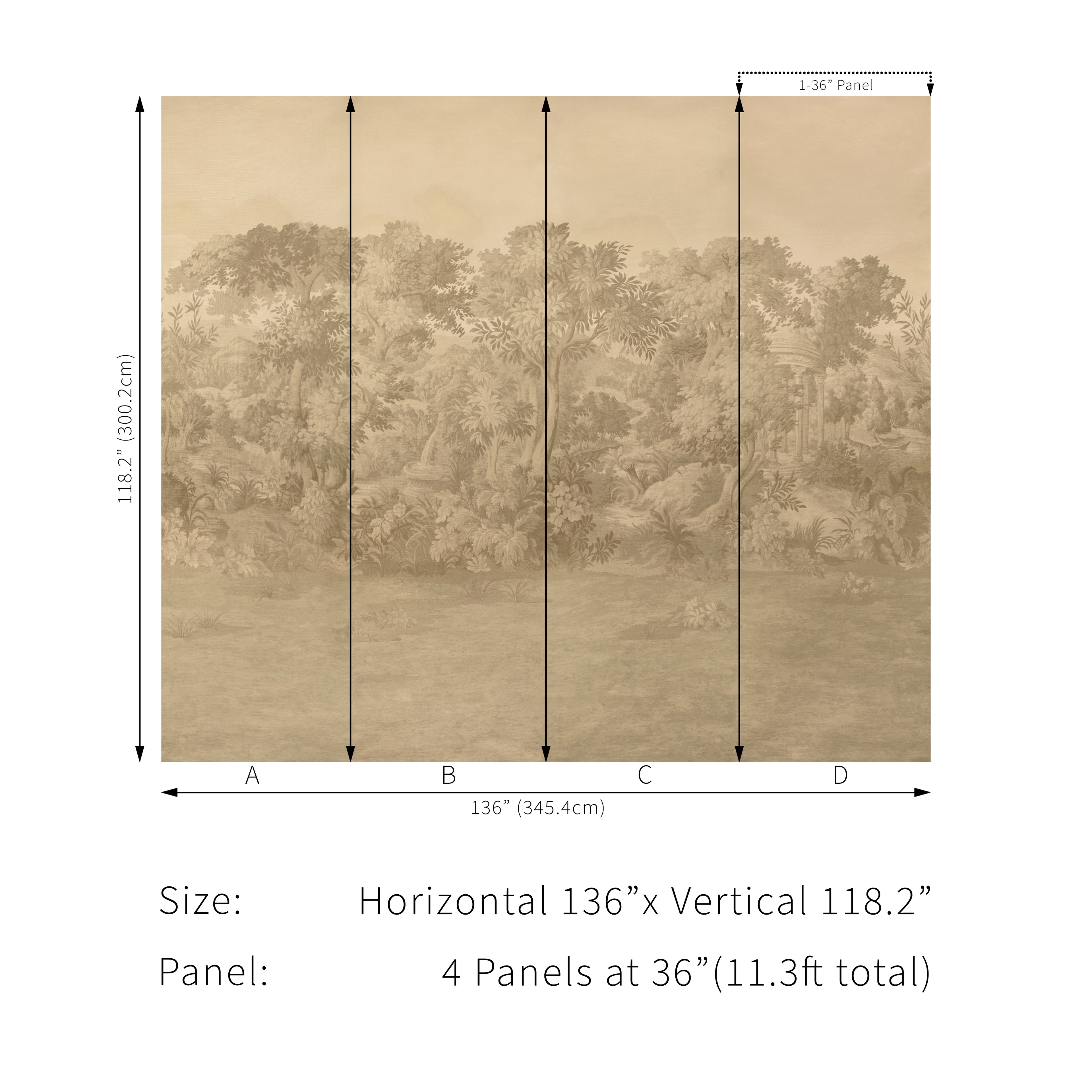 Kingsley Mural 4 Panel Mural in beige color - pattern number P2025105.1611.0 - by Lee Jofa in the Kingsley collection